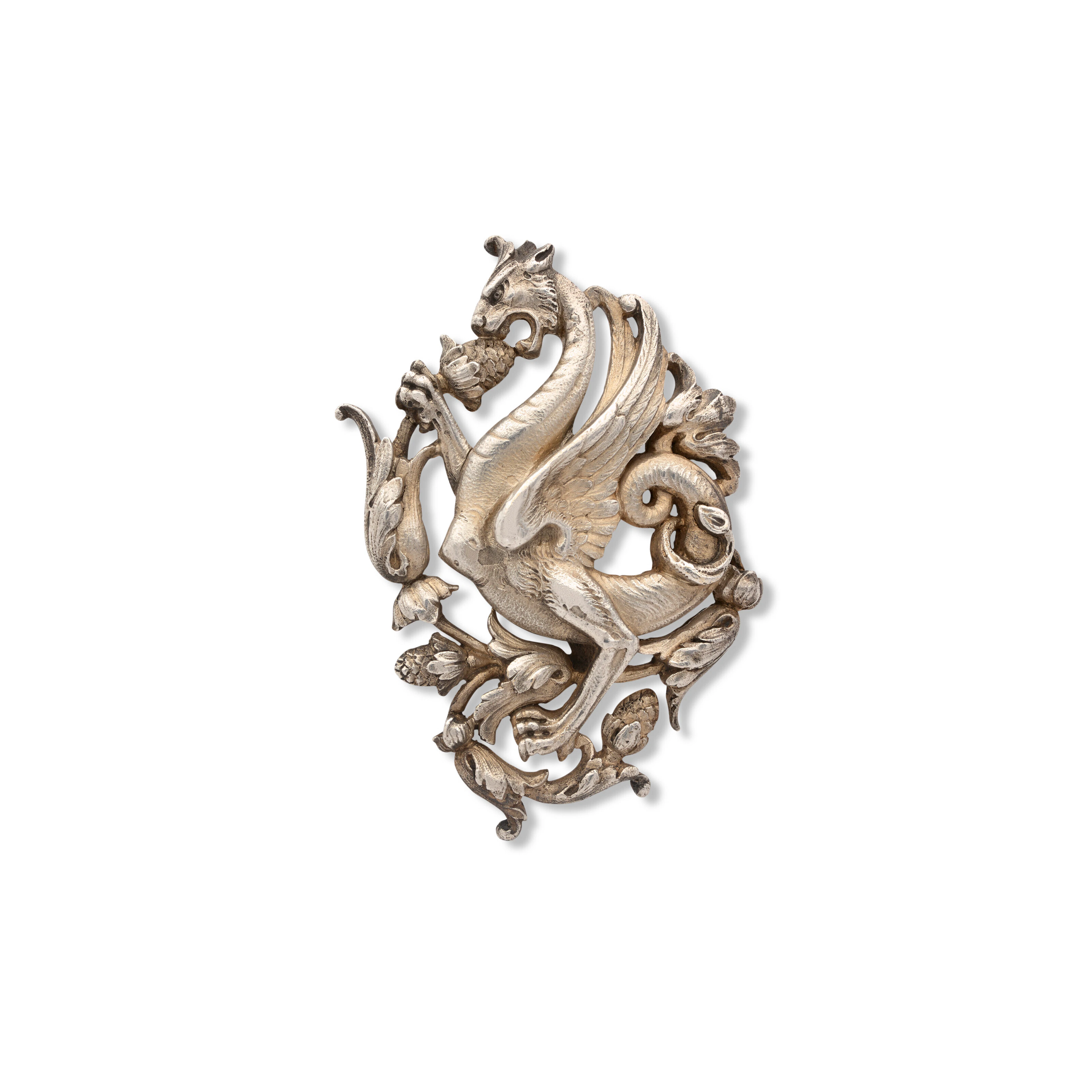 GEORGES FOUQUET D'APRÈS ALPHONSE FOUQUET BROCHE 'CHIMÈRE' ARGENT