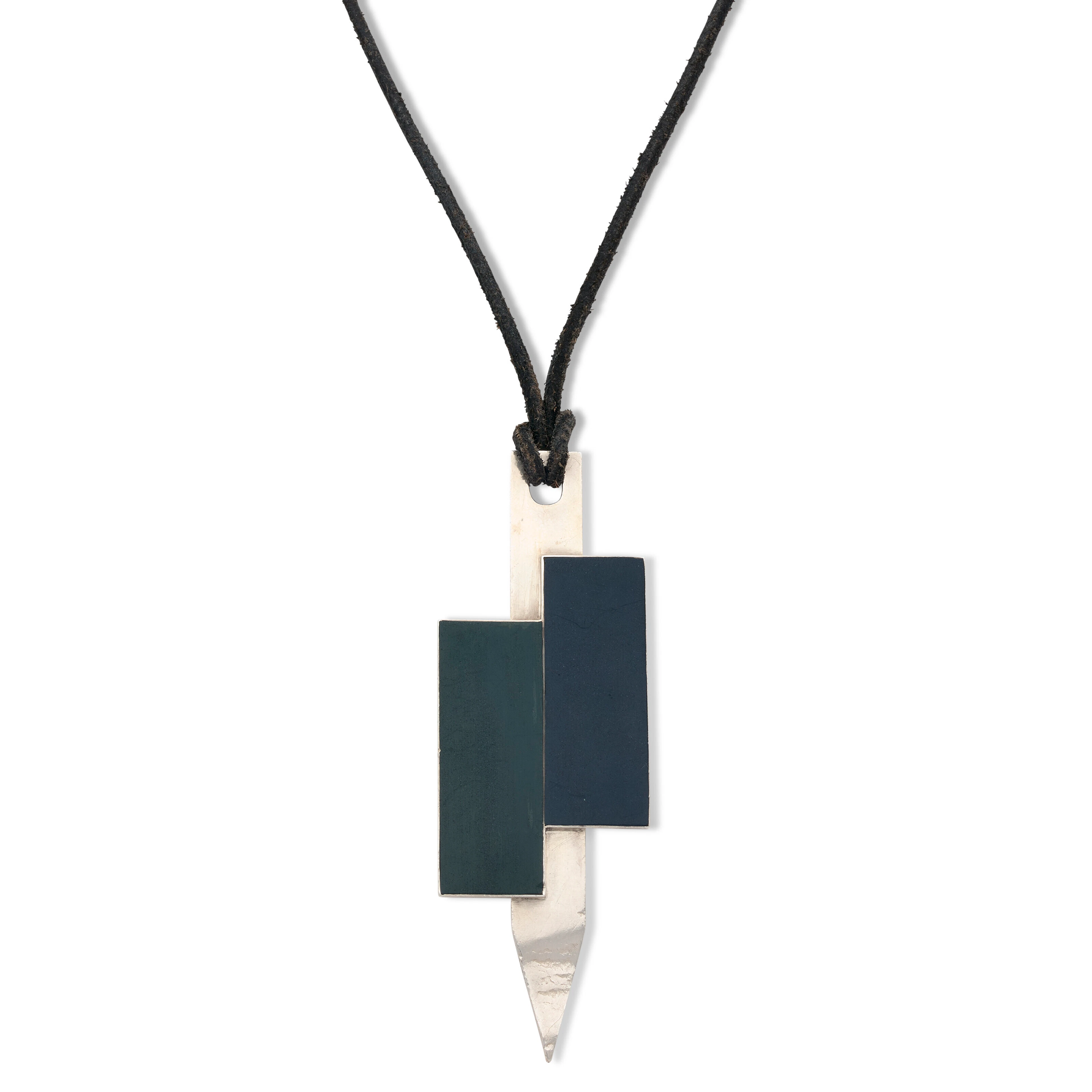 JEAN FOUQUET PENDENTIF ART DÉCO ARGENT ET LAQUE