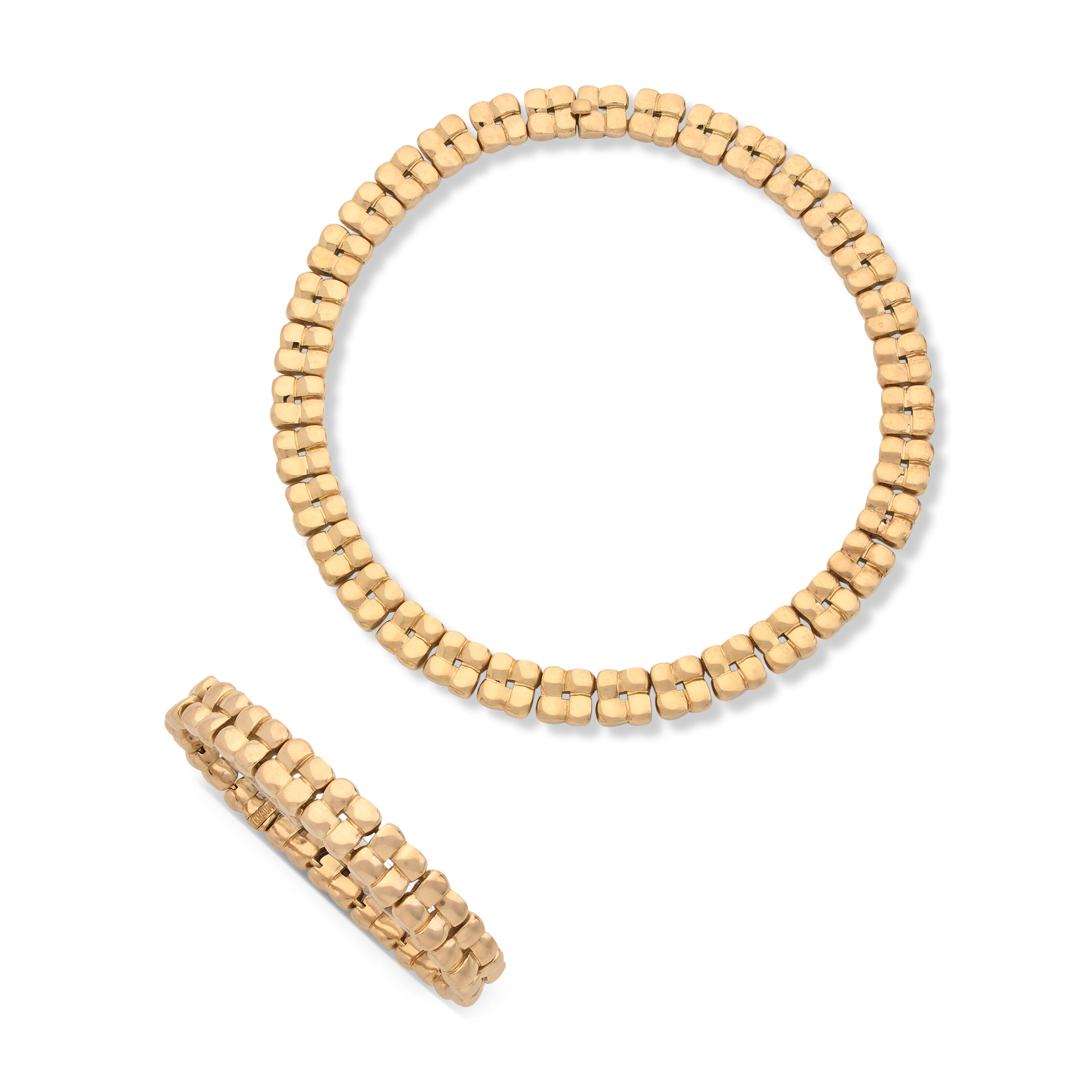 CHAUMET ENSEMBLE COLLIER ET BRACELET OR