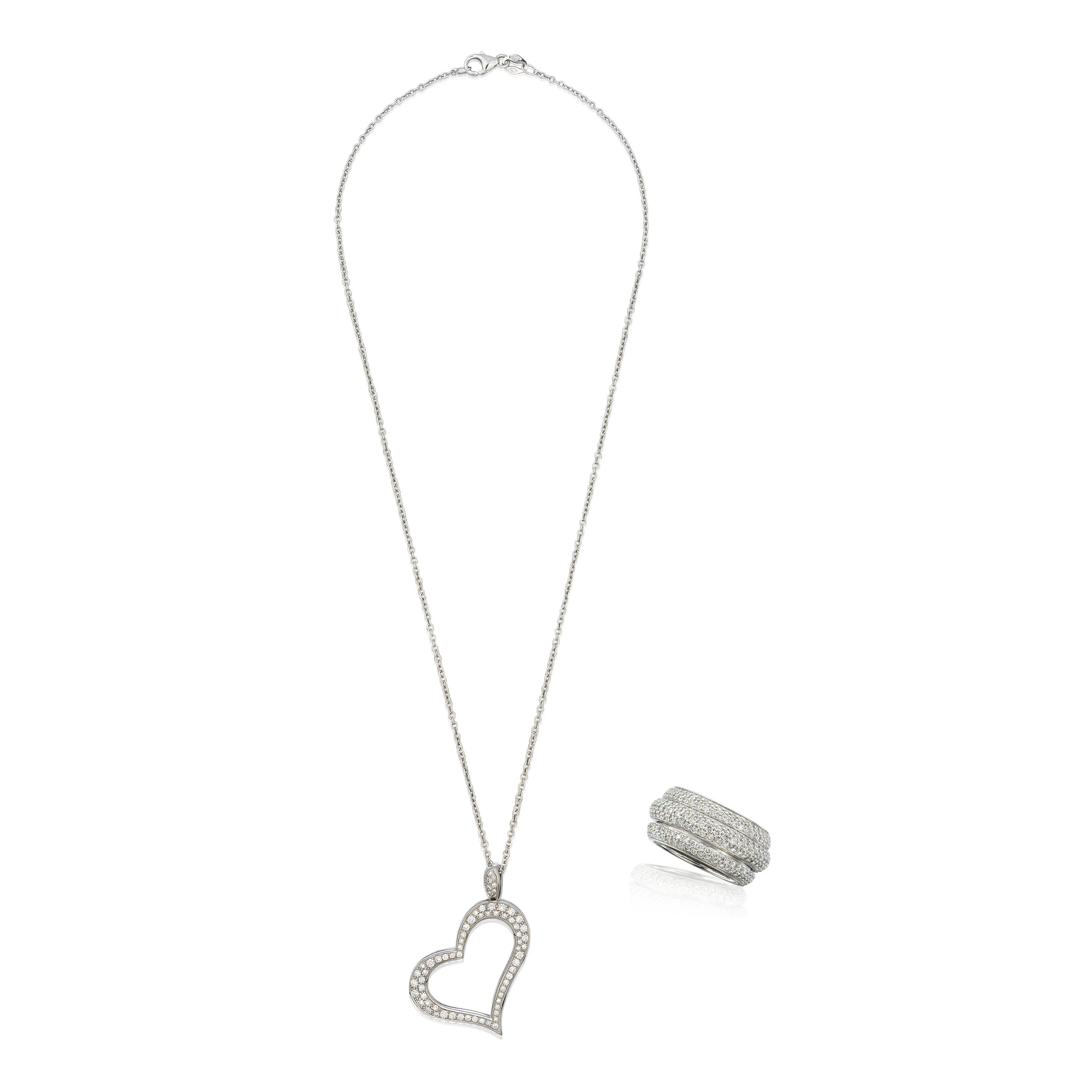 NO RESERVE - PIAGET DIAMOND 'POSSESSION' RING AND 'HEART' PENDENT NECKLACE