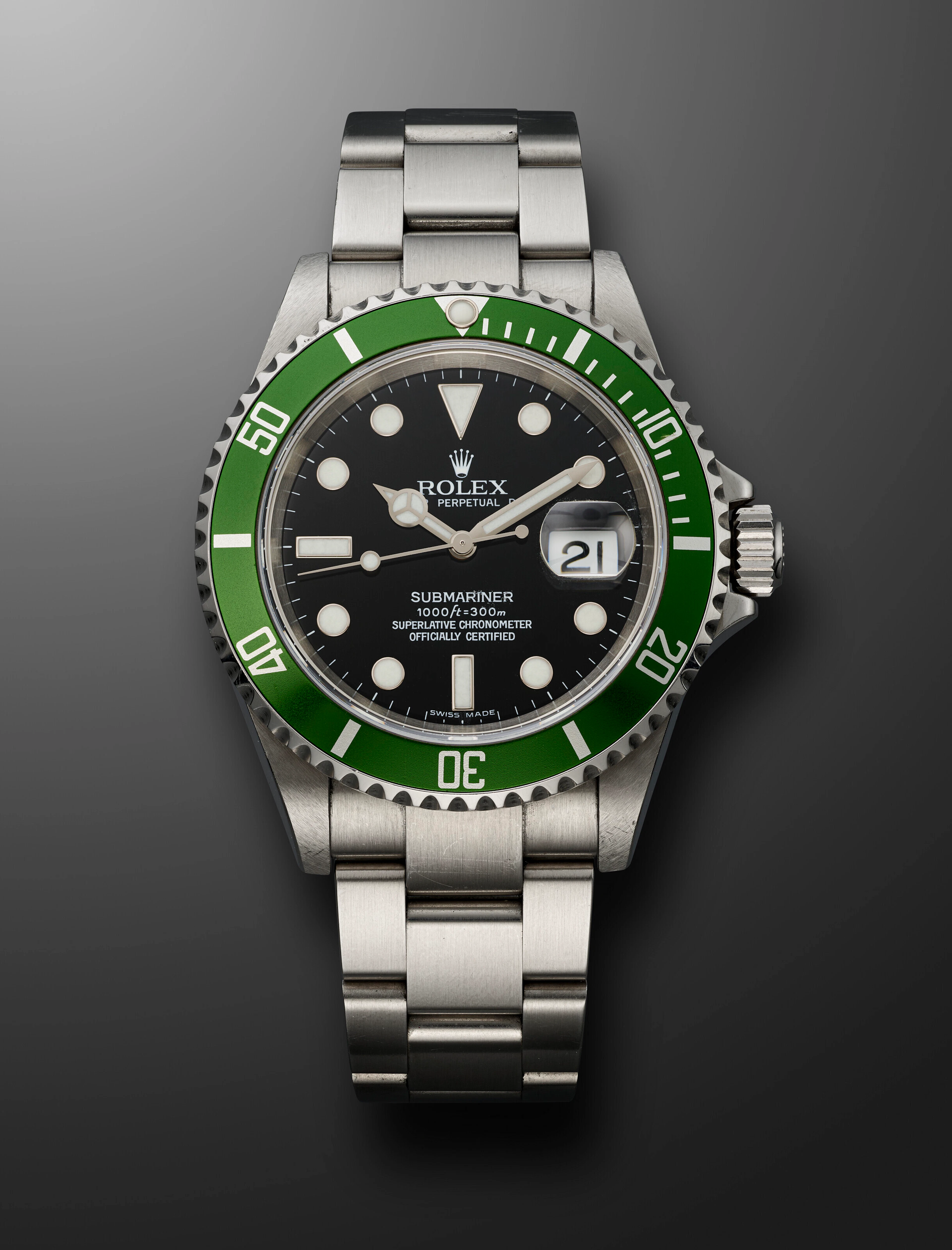 ROLEX, STAINLESS STEEL SUBMARINER 'KERMIT', REF. 16610 T