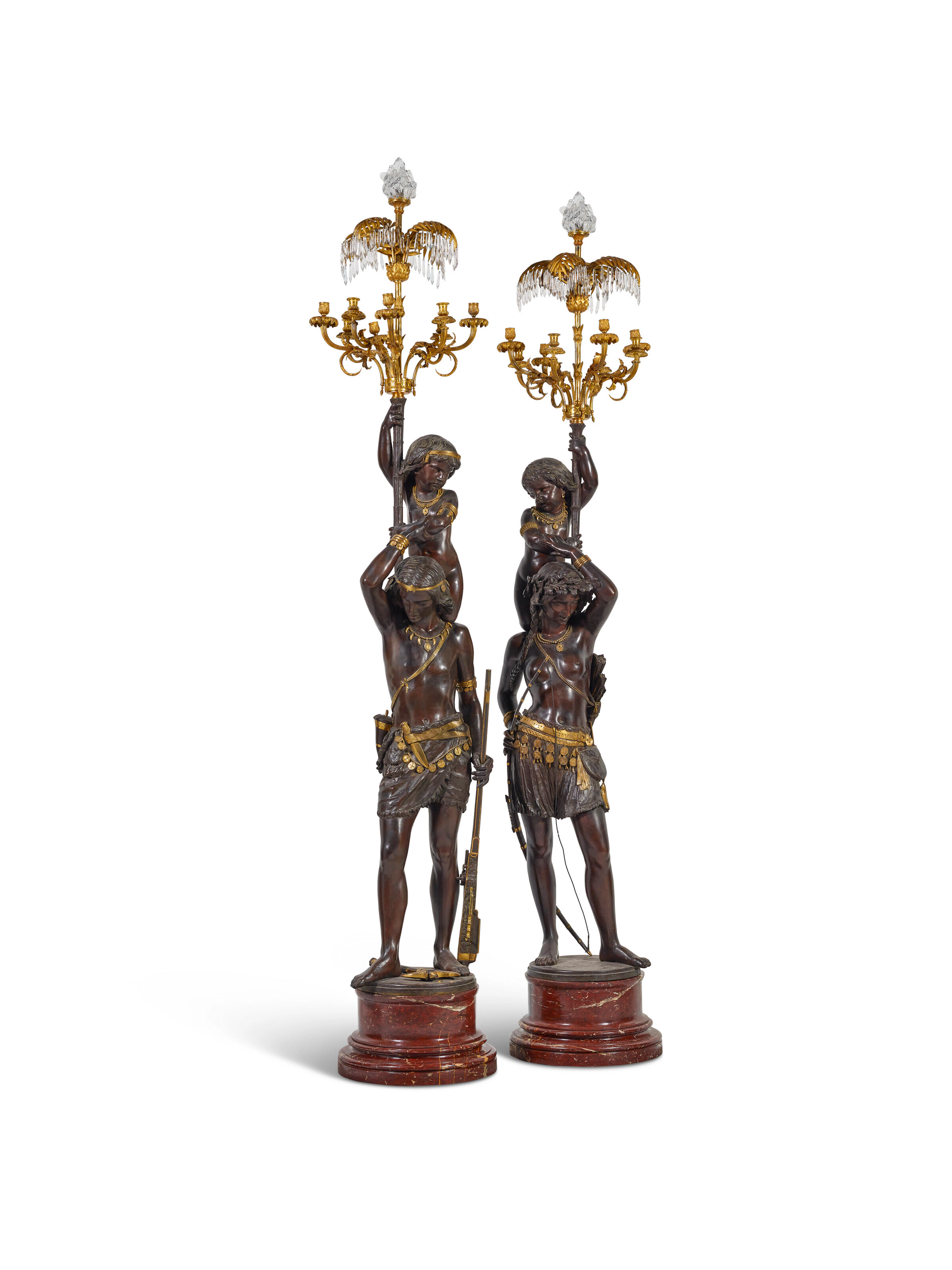 PAIRE DE TORCHÈRES MONUMENTALES D'ÉPOQUE NAPOLÉON III