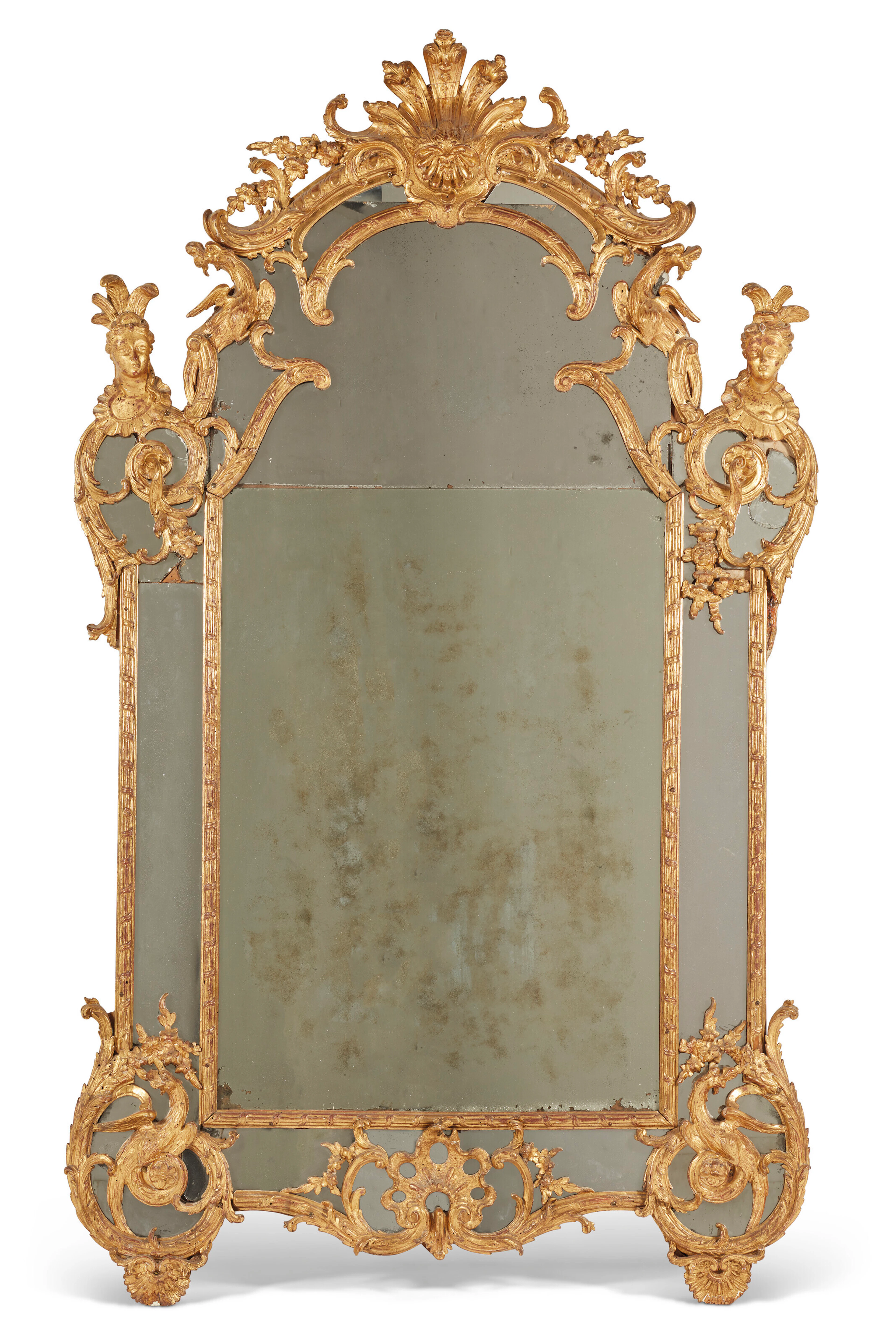 MIROIR À PARCLOSES D'ÉPOQUE RÉGENCE