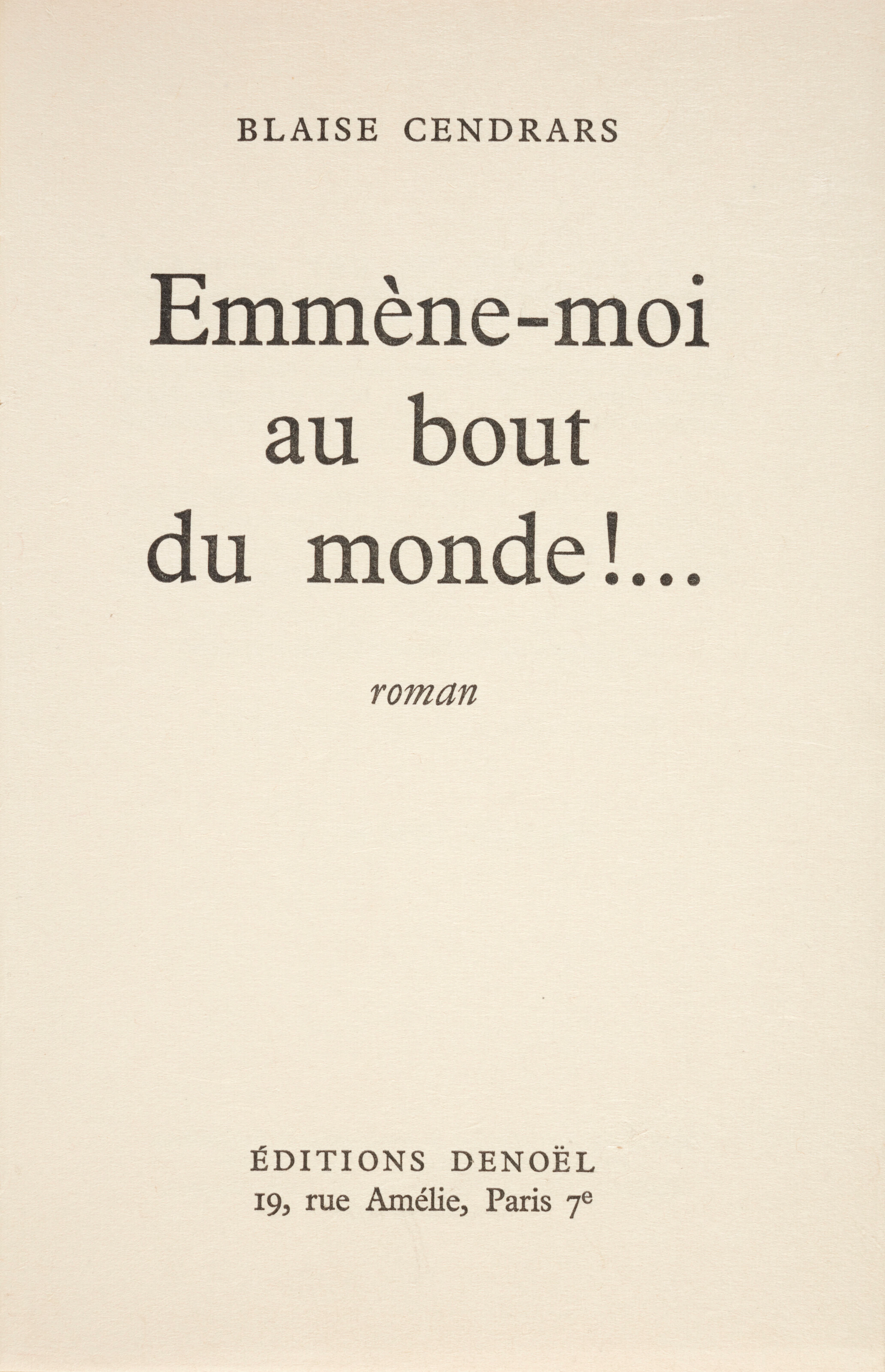 CENDRARS, Blaise
