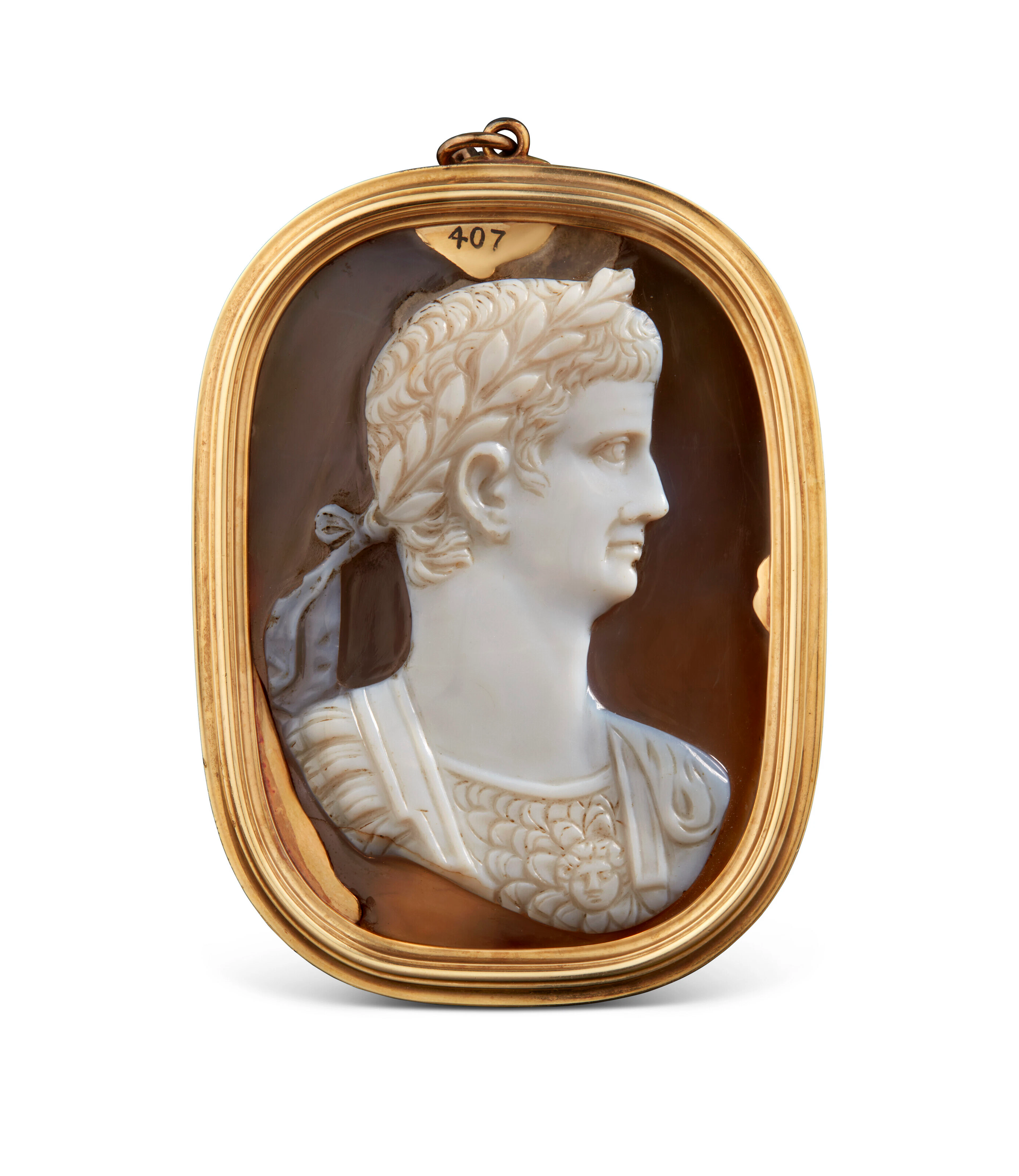 A ROMAN ONYX CAMEO PORTRAIT OF THE EMPEROR CLAUDIUS