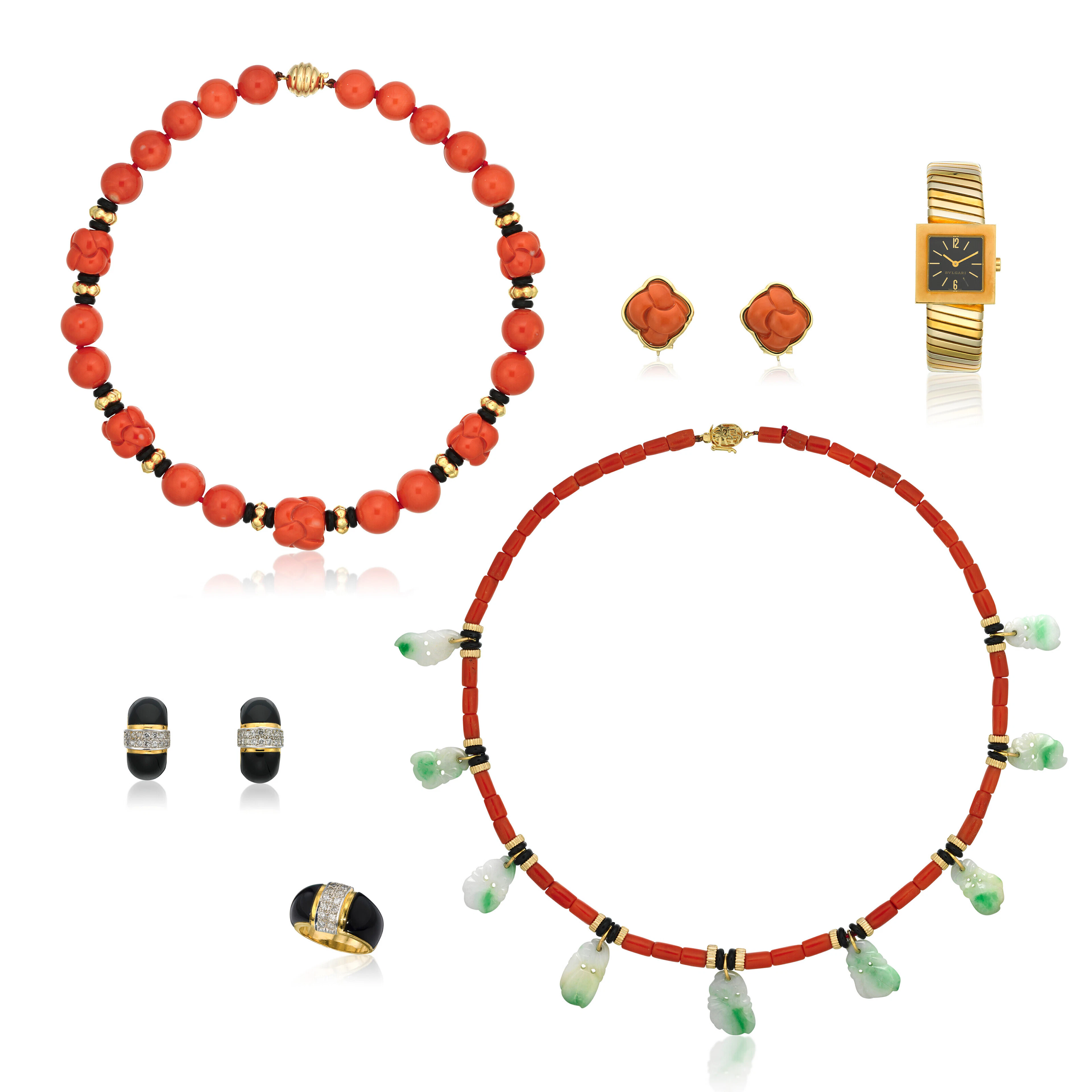NO RESERVE - BVLGARI WRISTWATCH; TOGETHER WITH A GROUP OF MULTI-GEM JEWELLERY