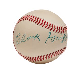 EXCEPTIONAL CLARK GRIFFITH SINGLE SIGNED BASEBALL (PSA/DNA 8 NM-MT)