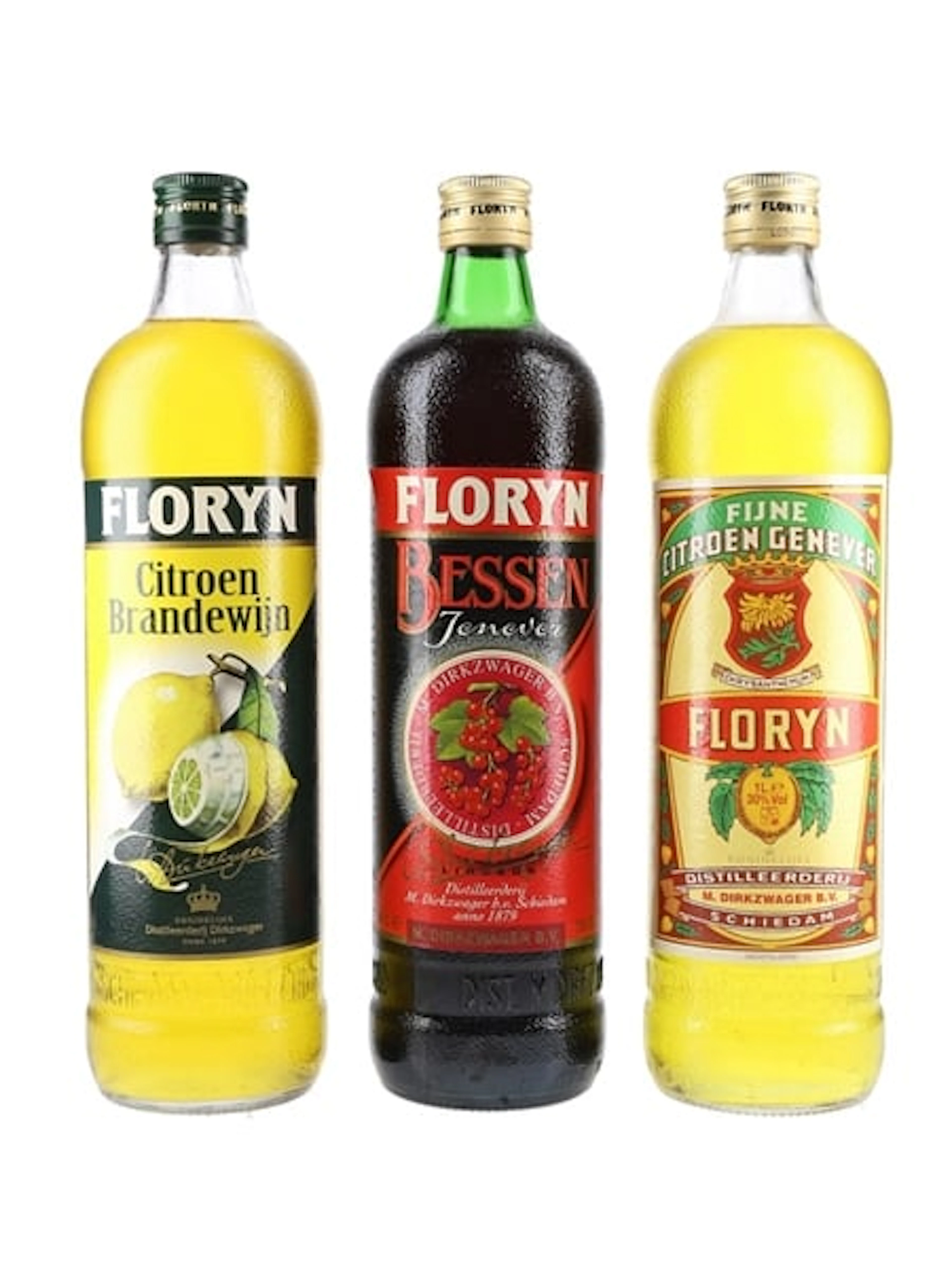 Floryn Liqueurs Citroen Jenever, Bessen Jenever & Citroen Brandewij 3 x 100cl