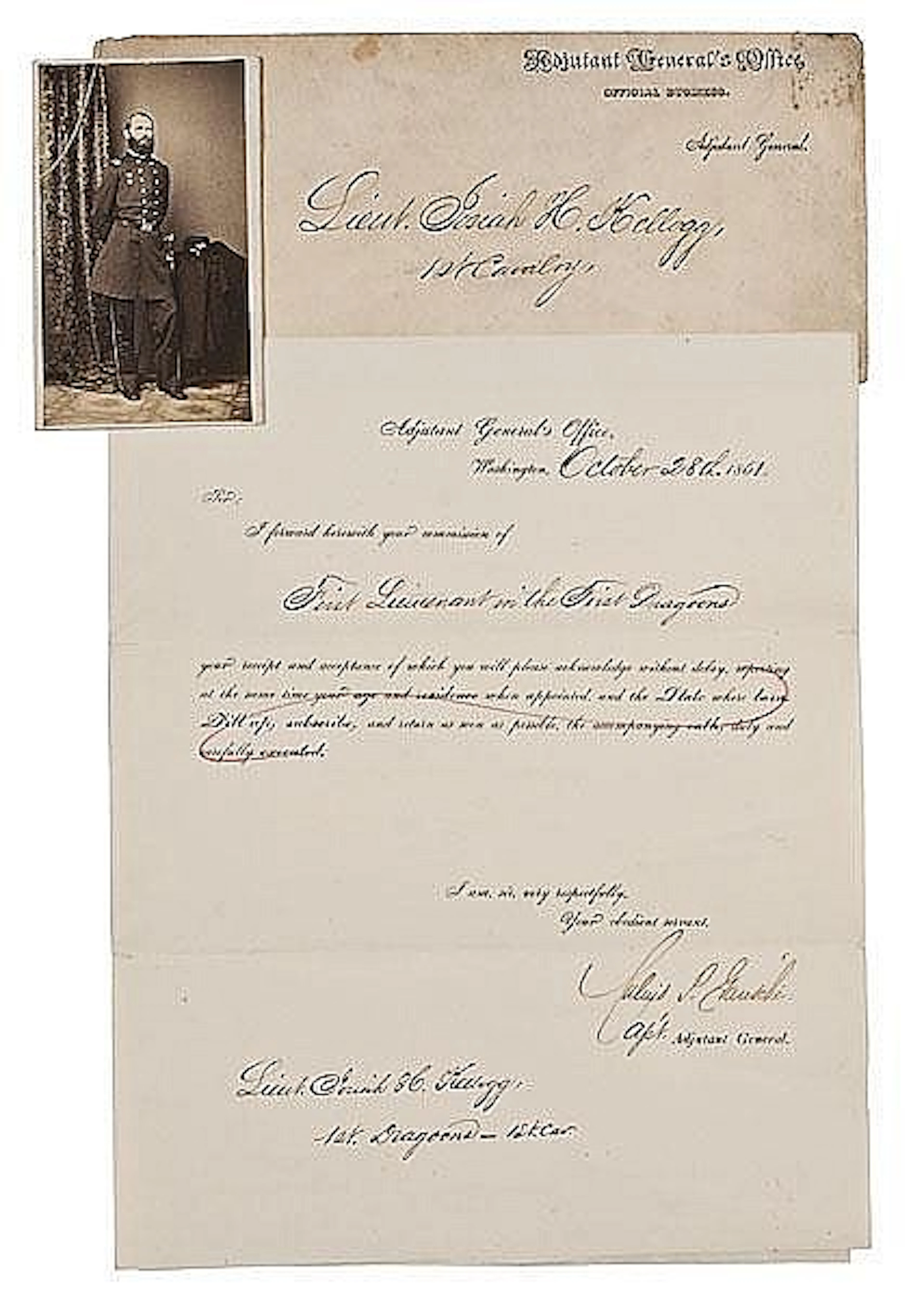 CDV of Lt. Col. Julius P. Garesche with ADS