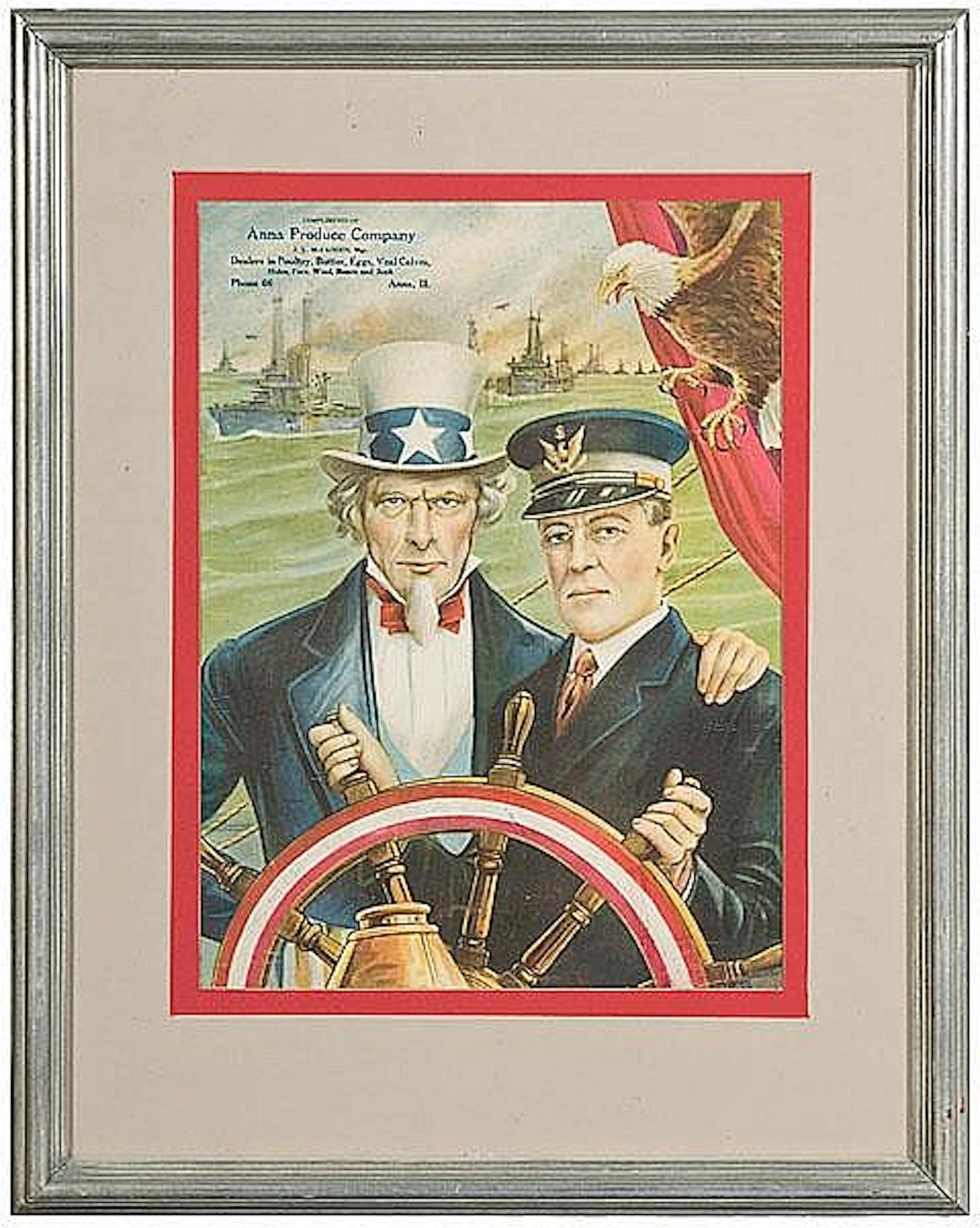 Uncle Sam and Woodrow Wilson Ship of State Poster