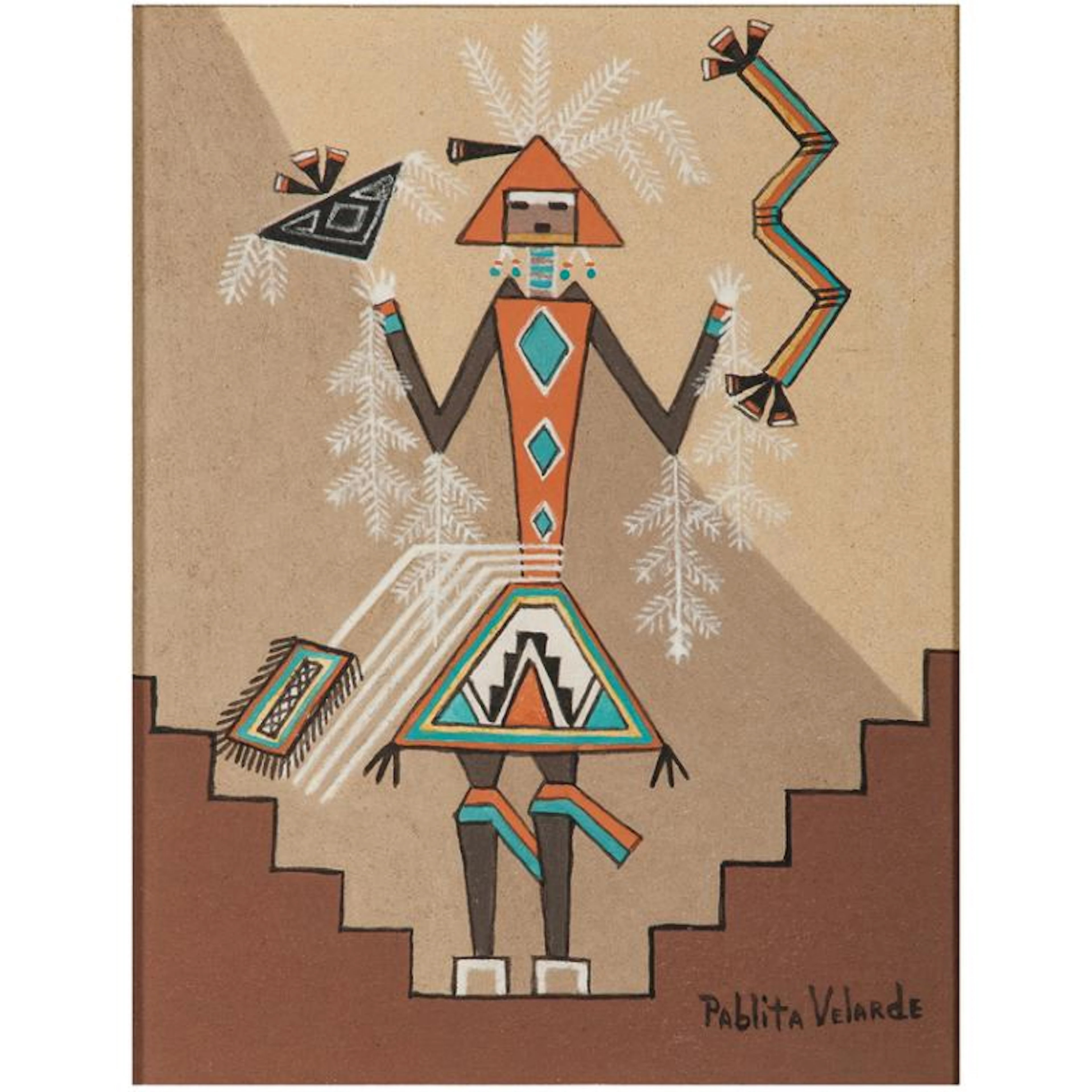 Pablita Velarde (Santa Clara, 1918-2006) Earth Painting
