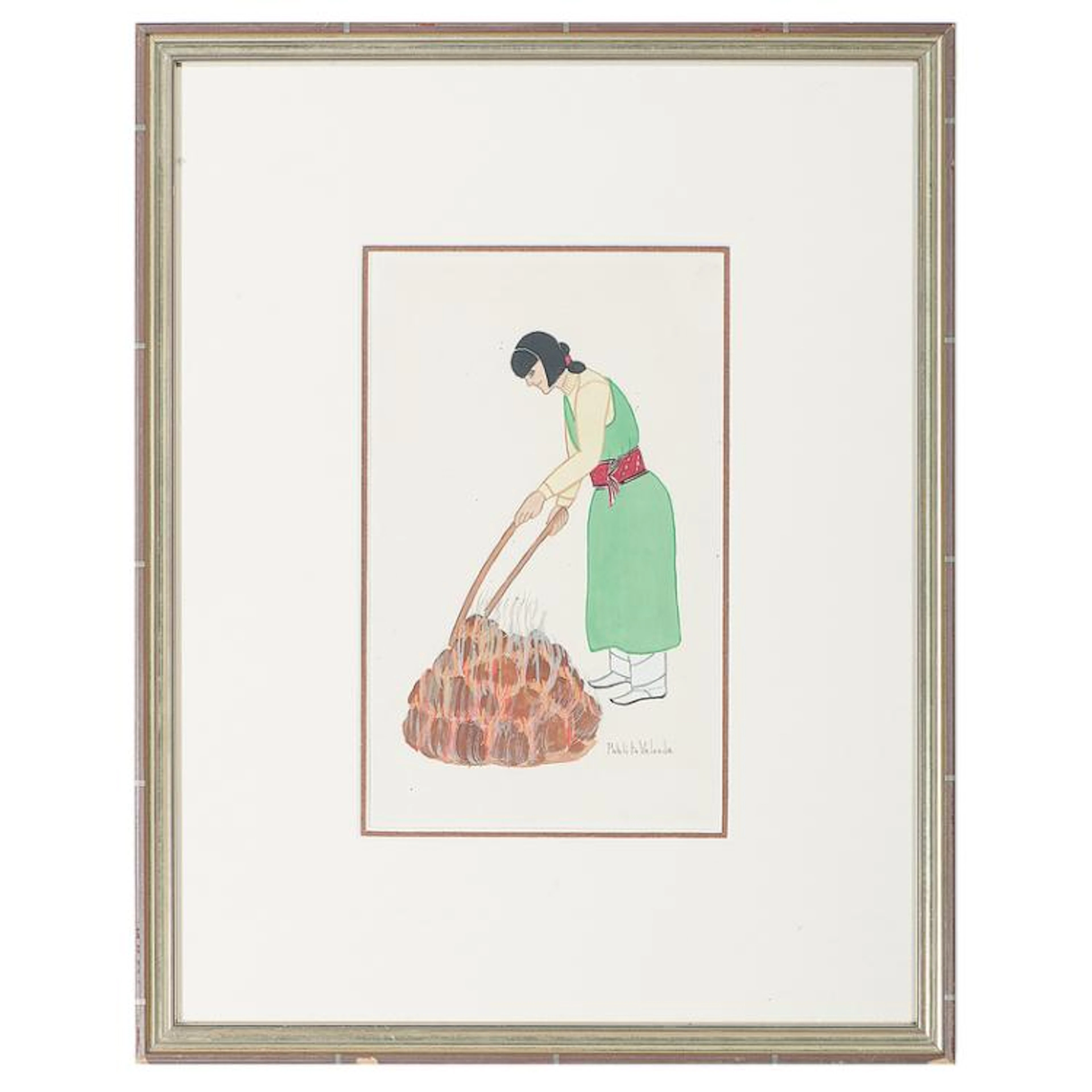 Pablita Velarde (Santa Clara, 1918-2006) Watercolor on Paper