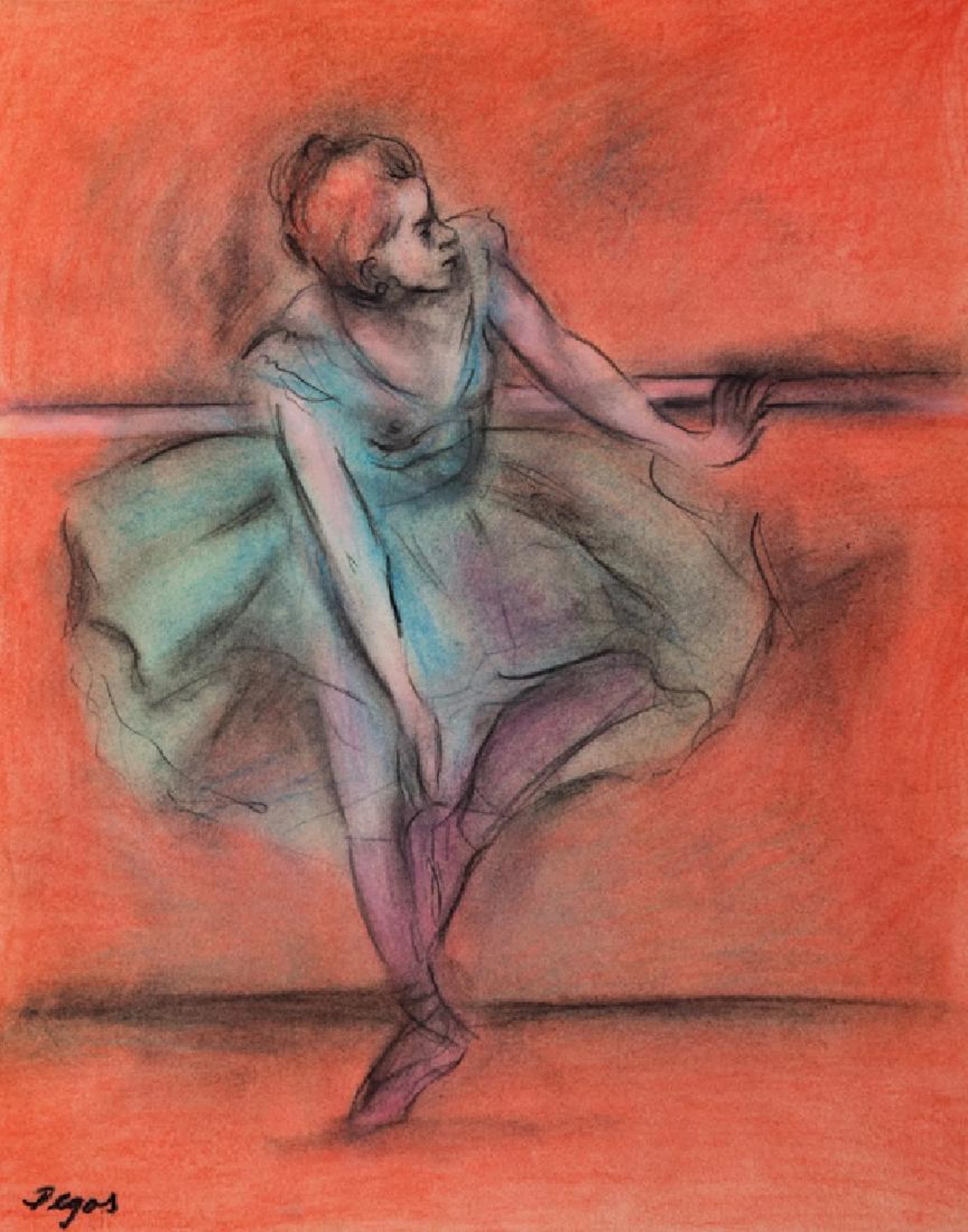 Edgar Degas Ballerina Pastel on Paper