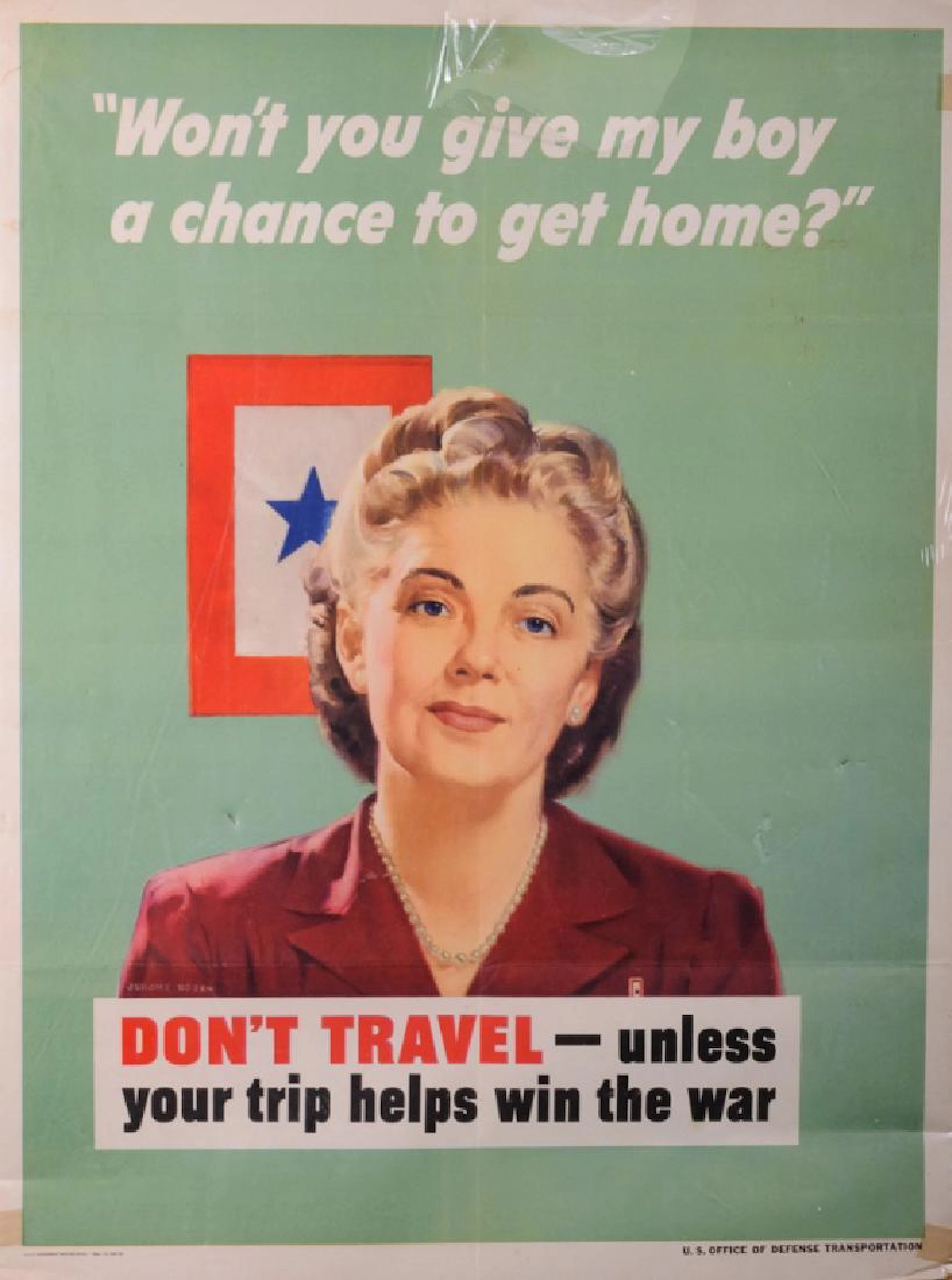 Jerome Rozen "Don't Travel" WWII Poster