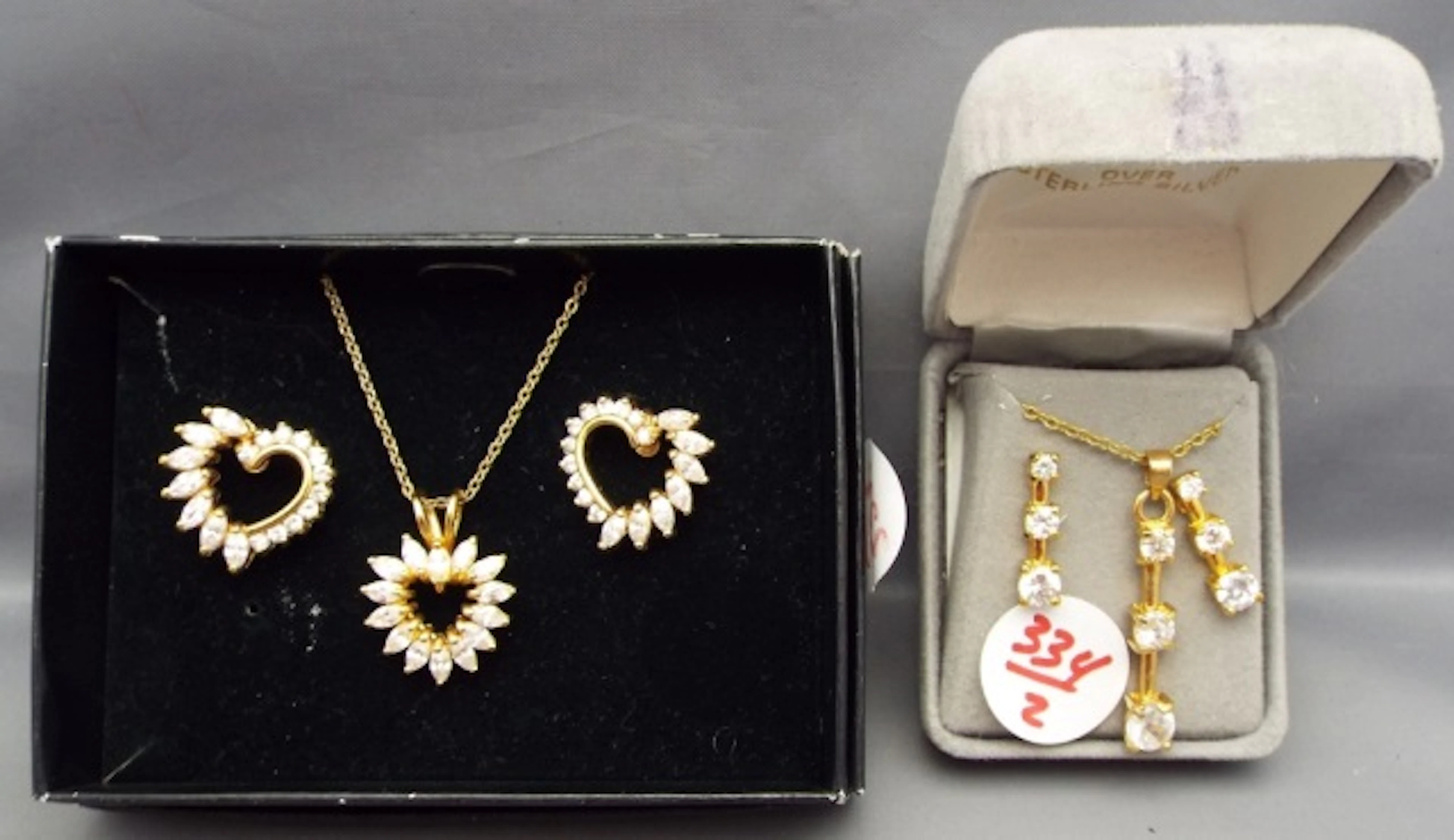 Three piece diamonique necklace and earring set