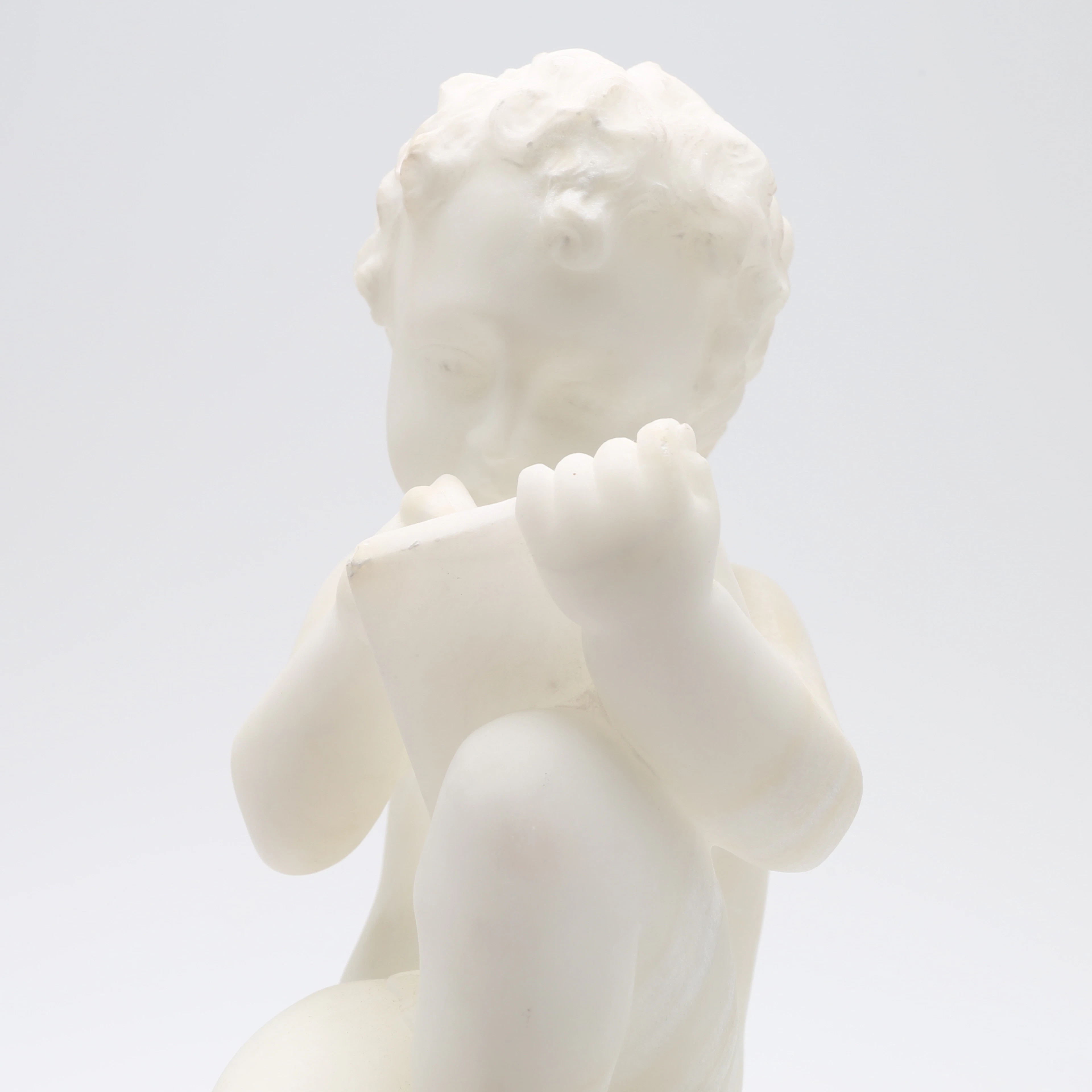 ALABASTERSKULPTUR, pojke, Italien, 1900-talets andra hälft.