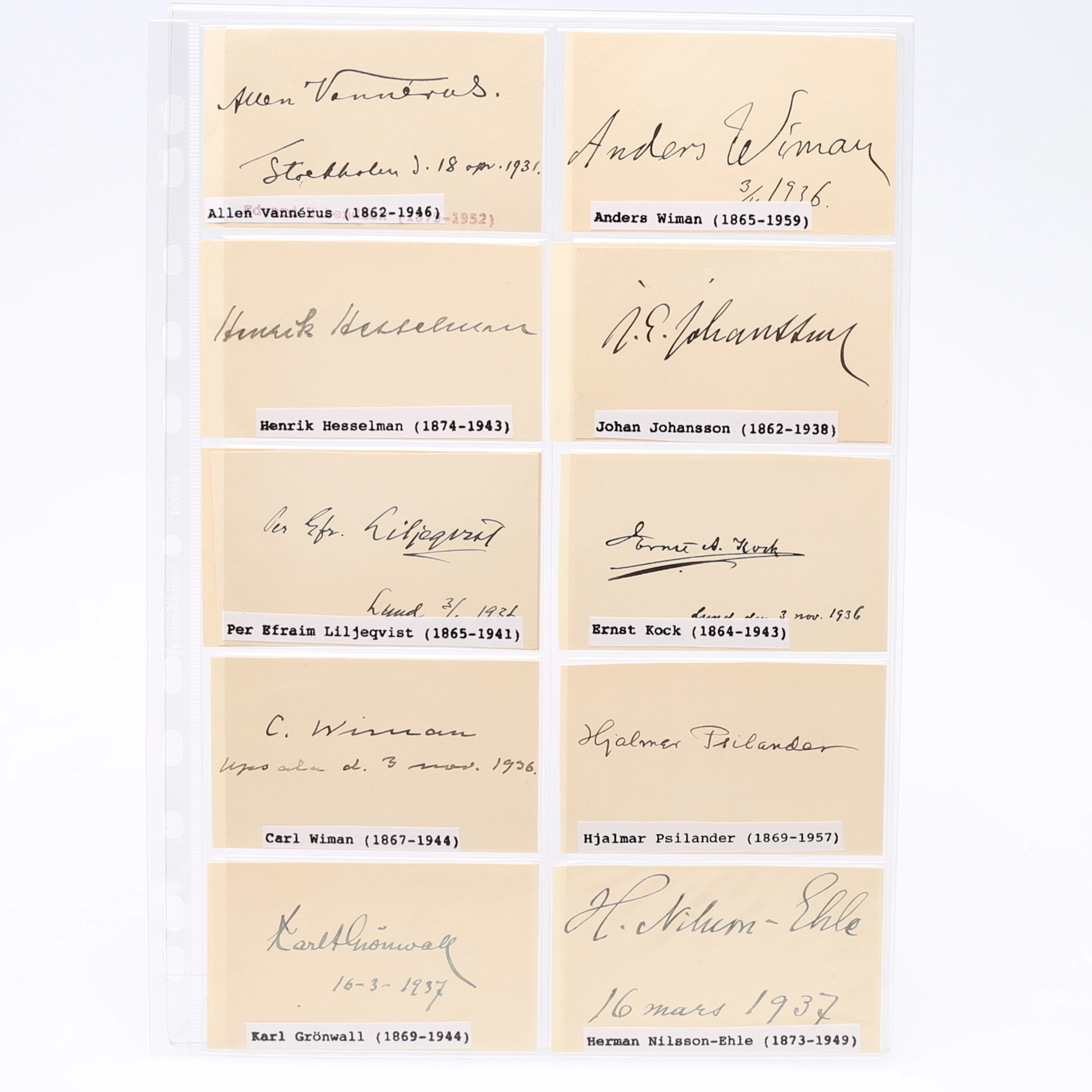 AUTOGRAF. 20 svenska vetenskapsmän och historiker - 4.
