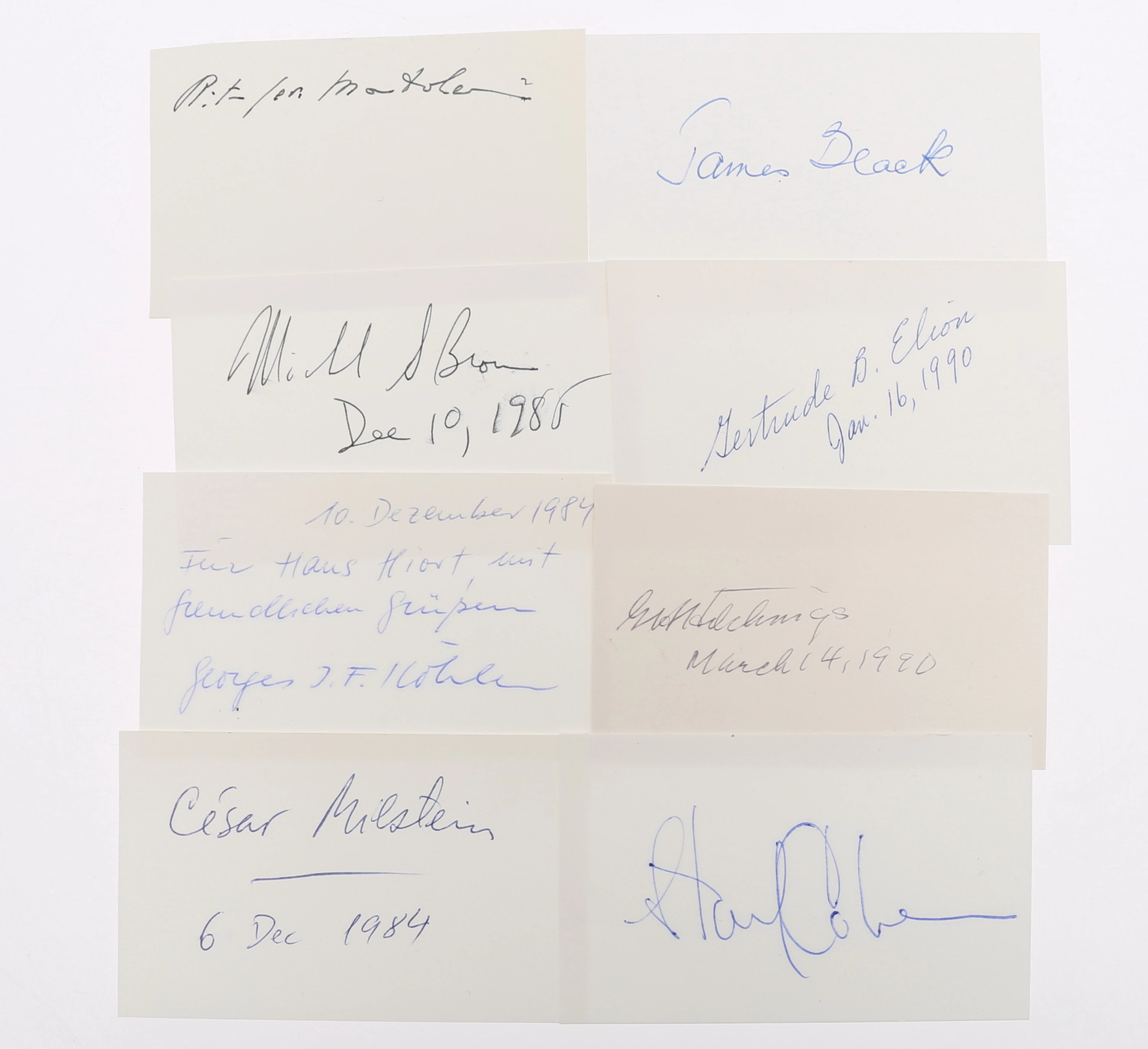 AUTOGRAF. 8 nobelpristagare i medicin inkluderande Cohen och Elion.
