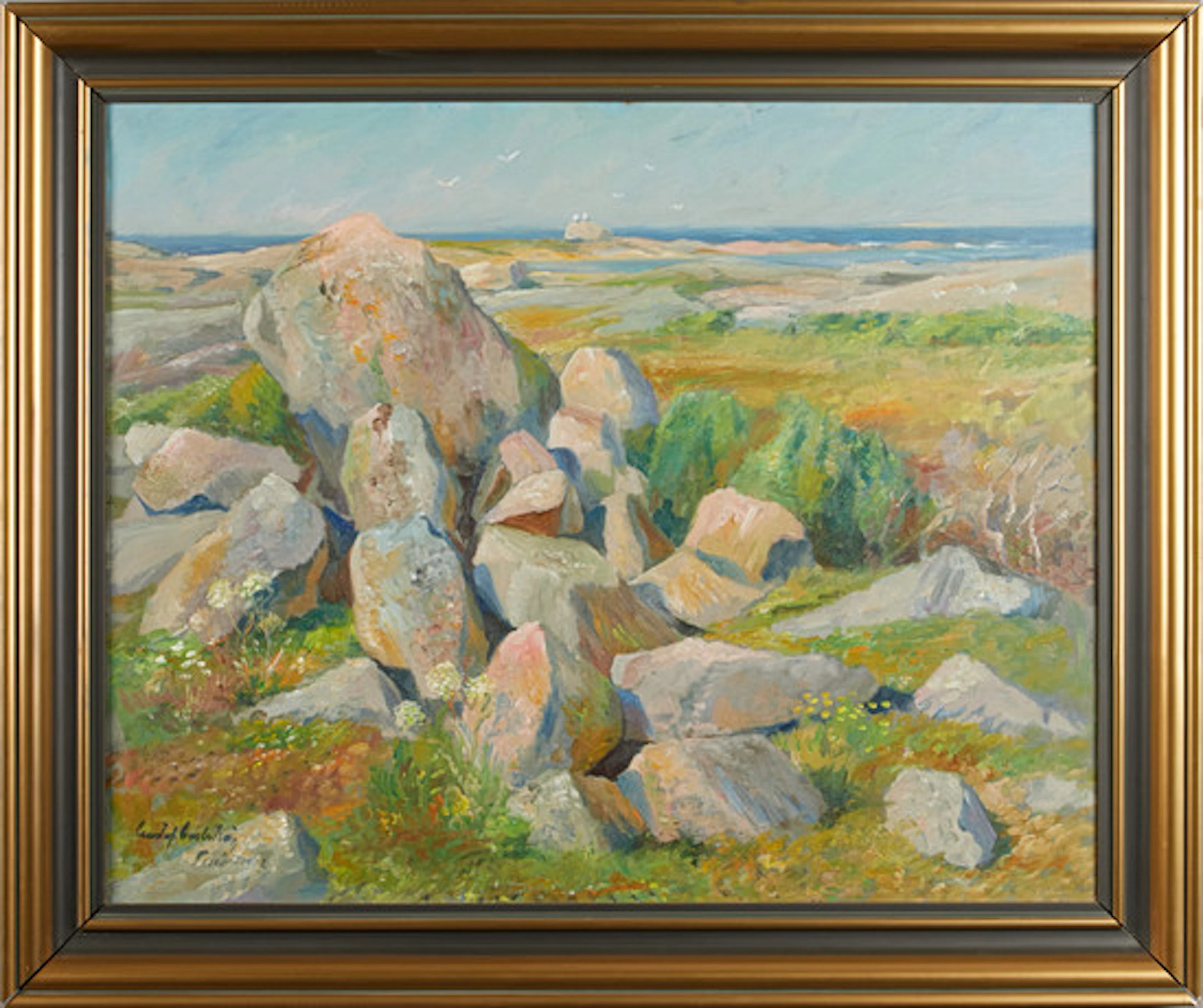 GUSTAF CARLSTRÖM. Kustmotiv - Särö, signer…