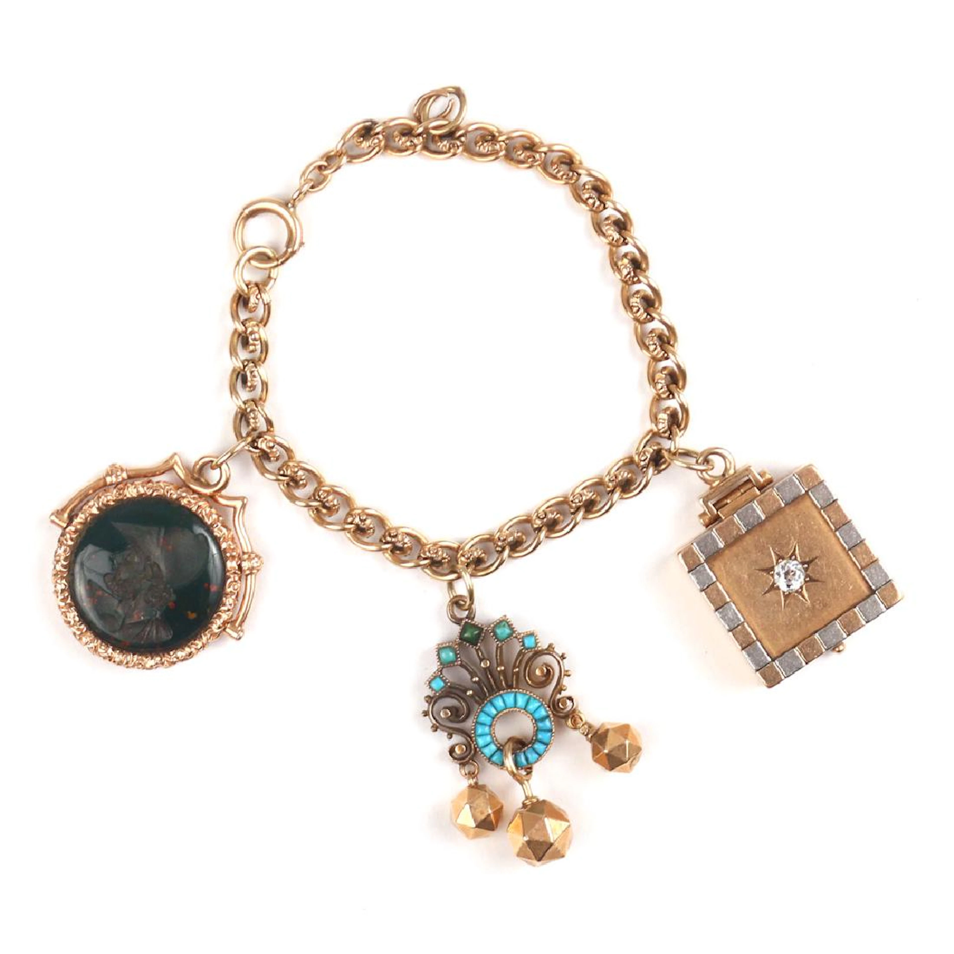 Gold charm bracelet
