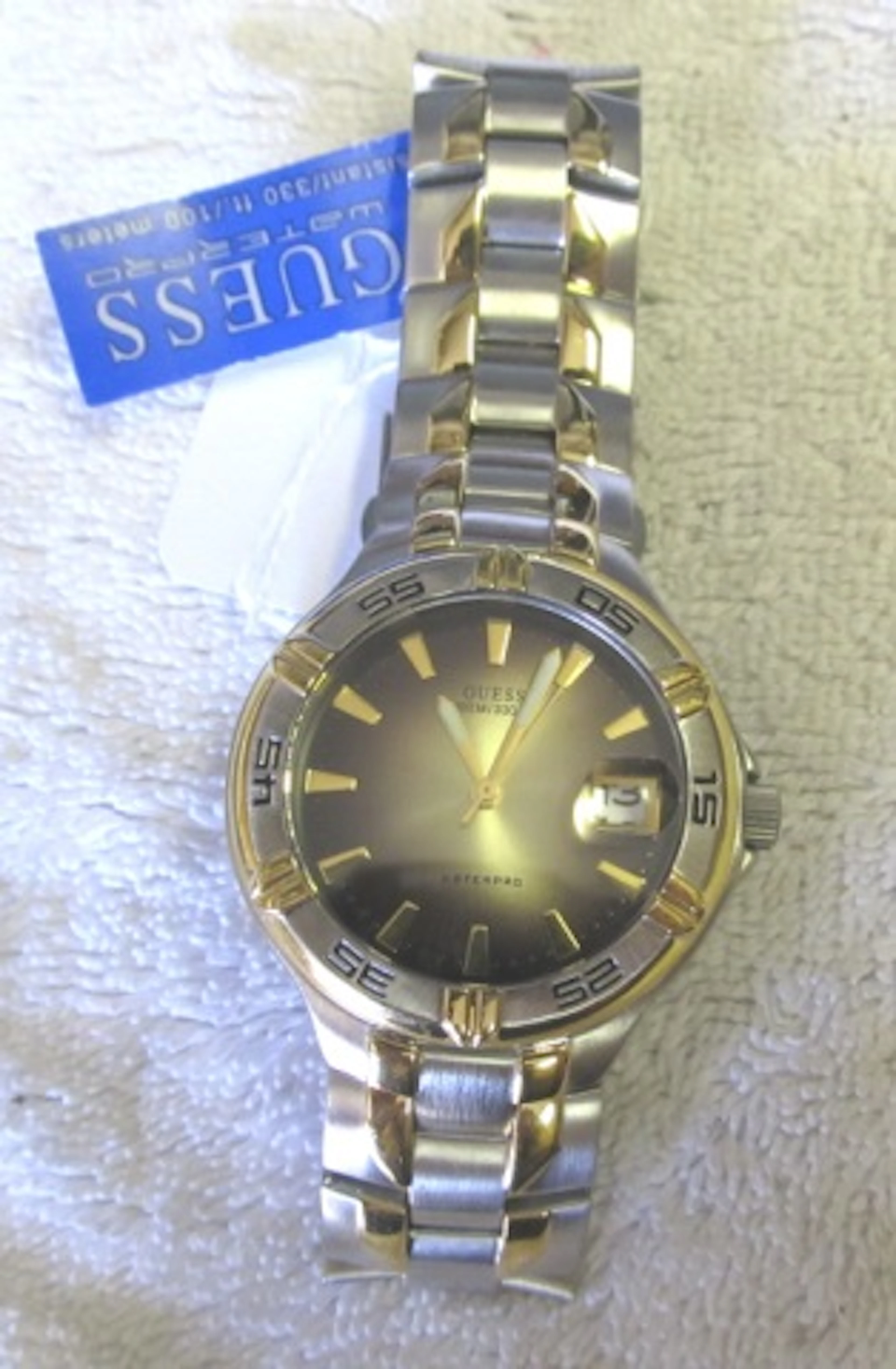 Stainless & Gold Tone Guess Watch Waterpro