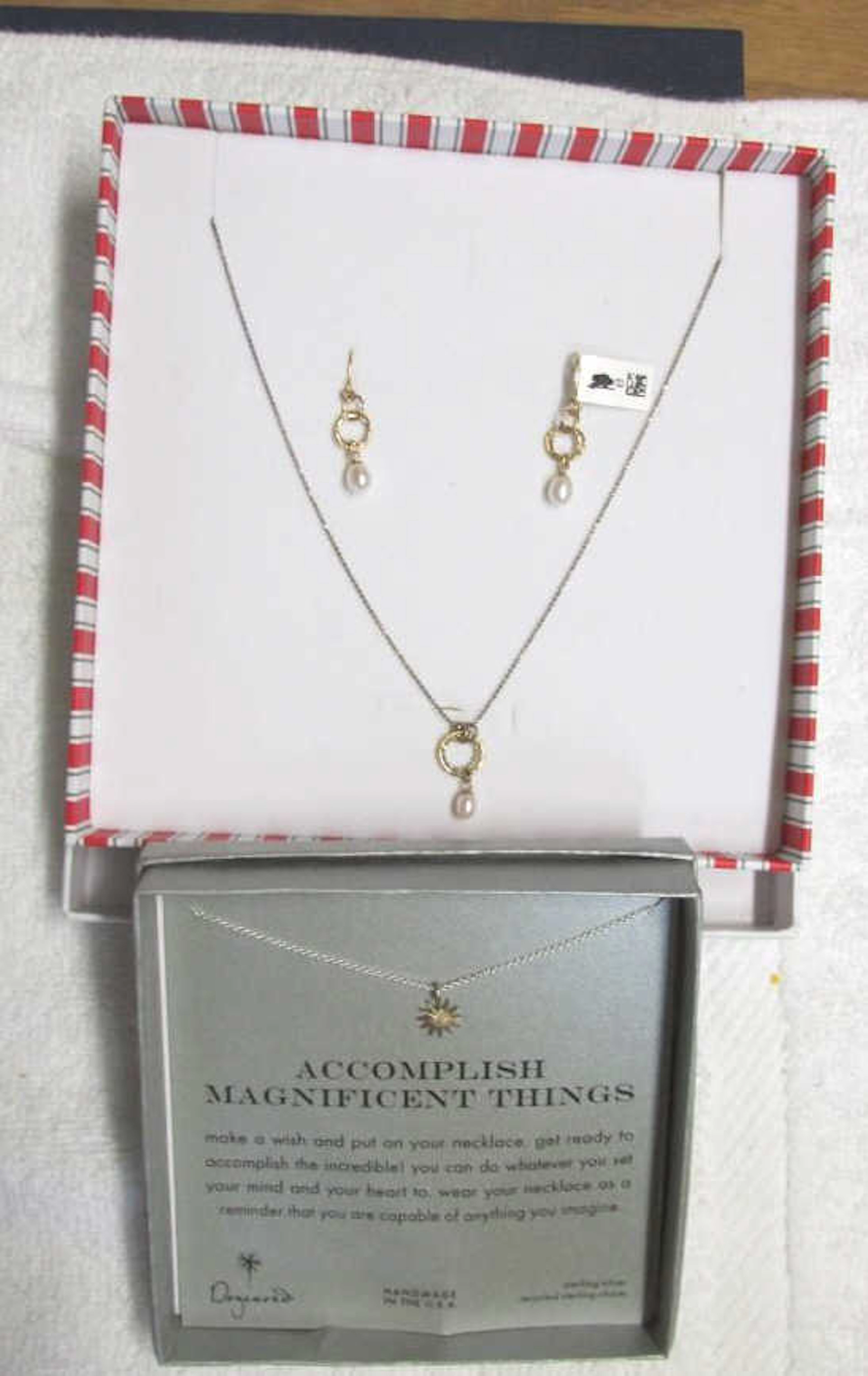 2 Silver Necklaces & 1 pr. Earrings