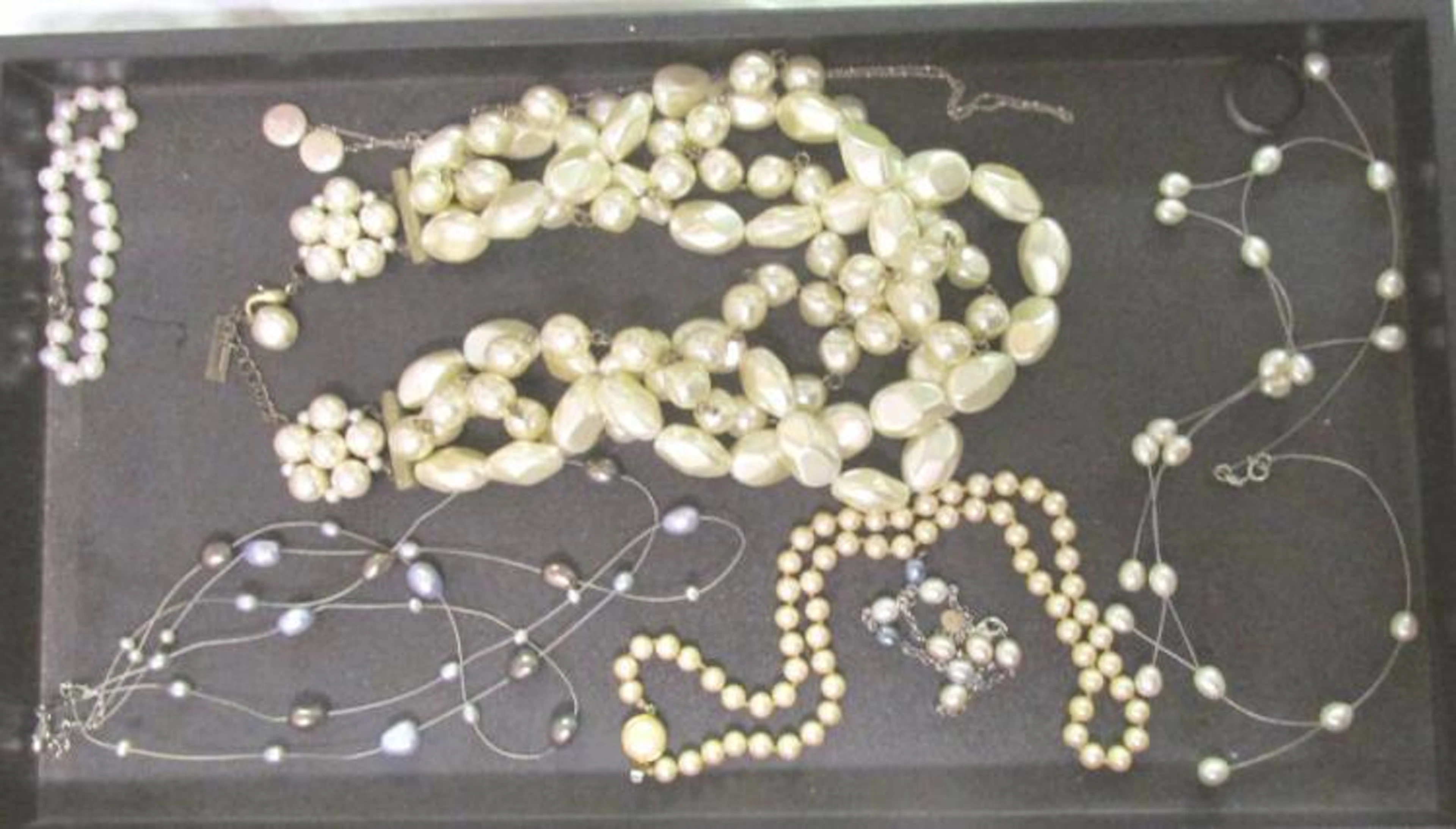 Tray Of Fresh Water Pearls Some 925