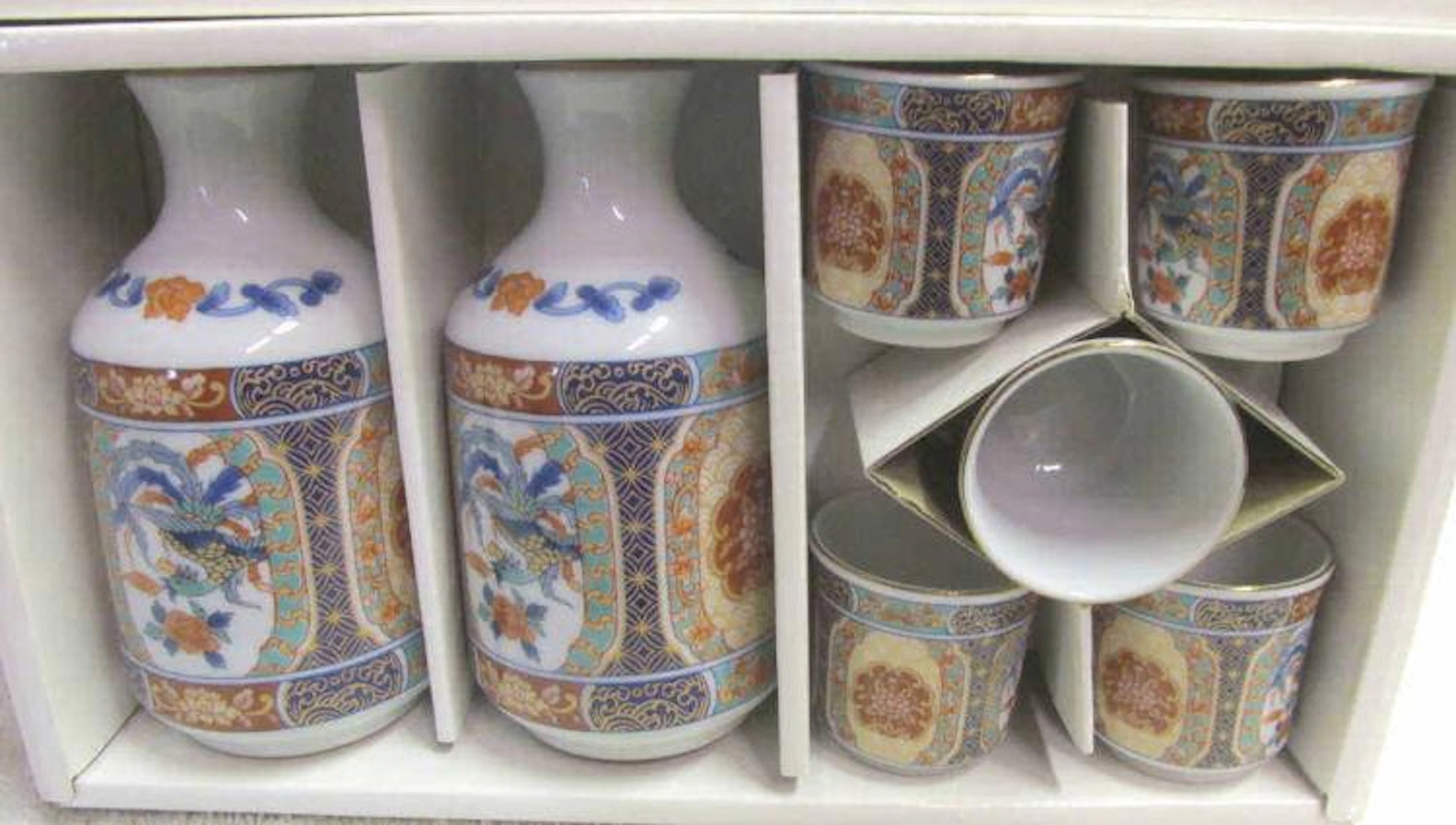 7pc. Vintage Sake Set With Box