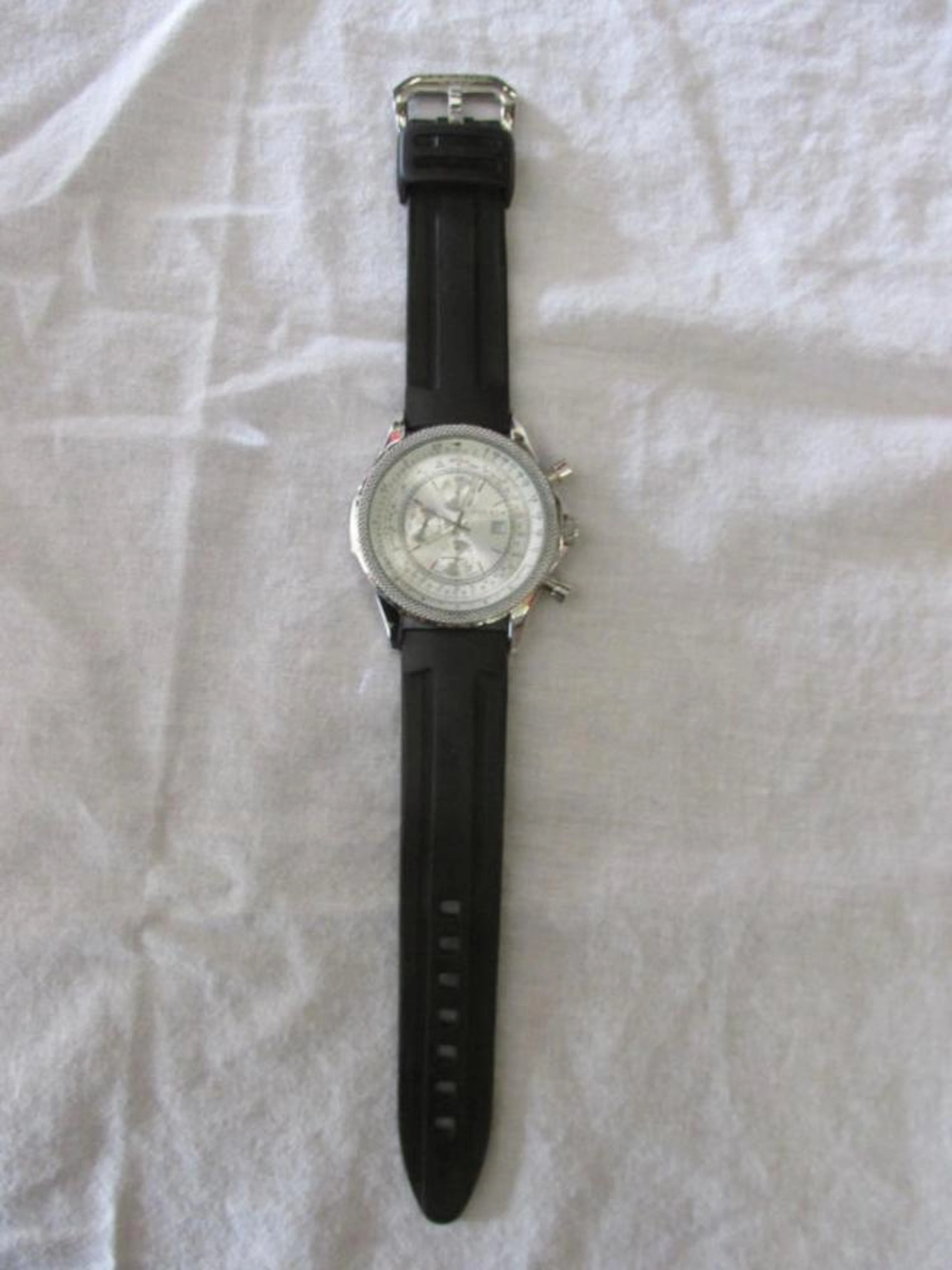 Akribos XXIV Multi Function Silver Tone Watch