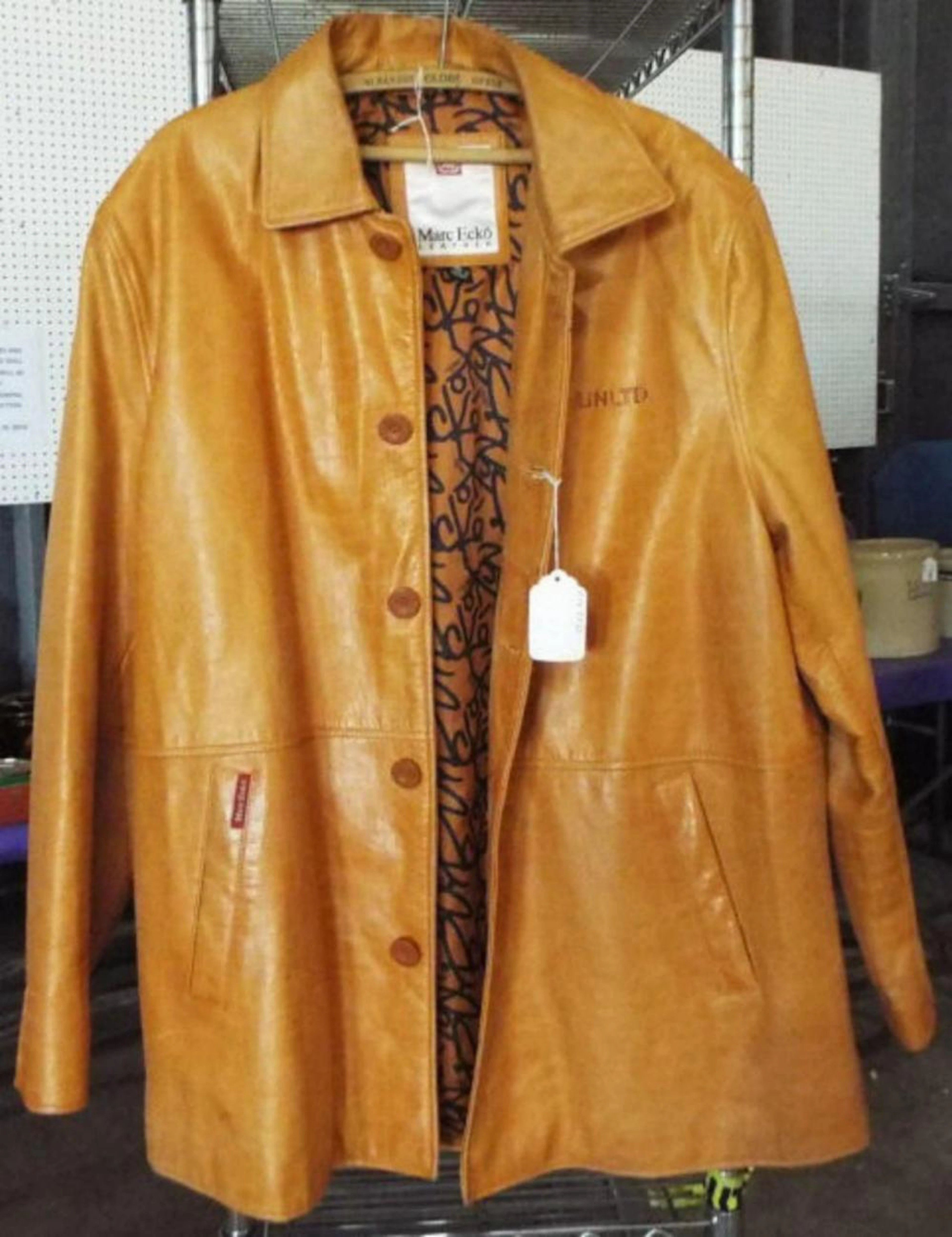 Lt. Brown Marc Ecko Size XL Leather Jacket.