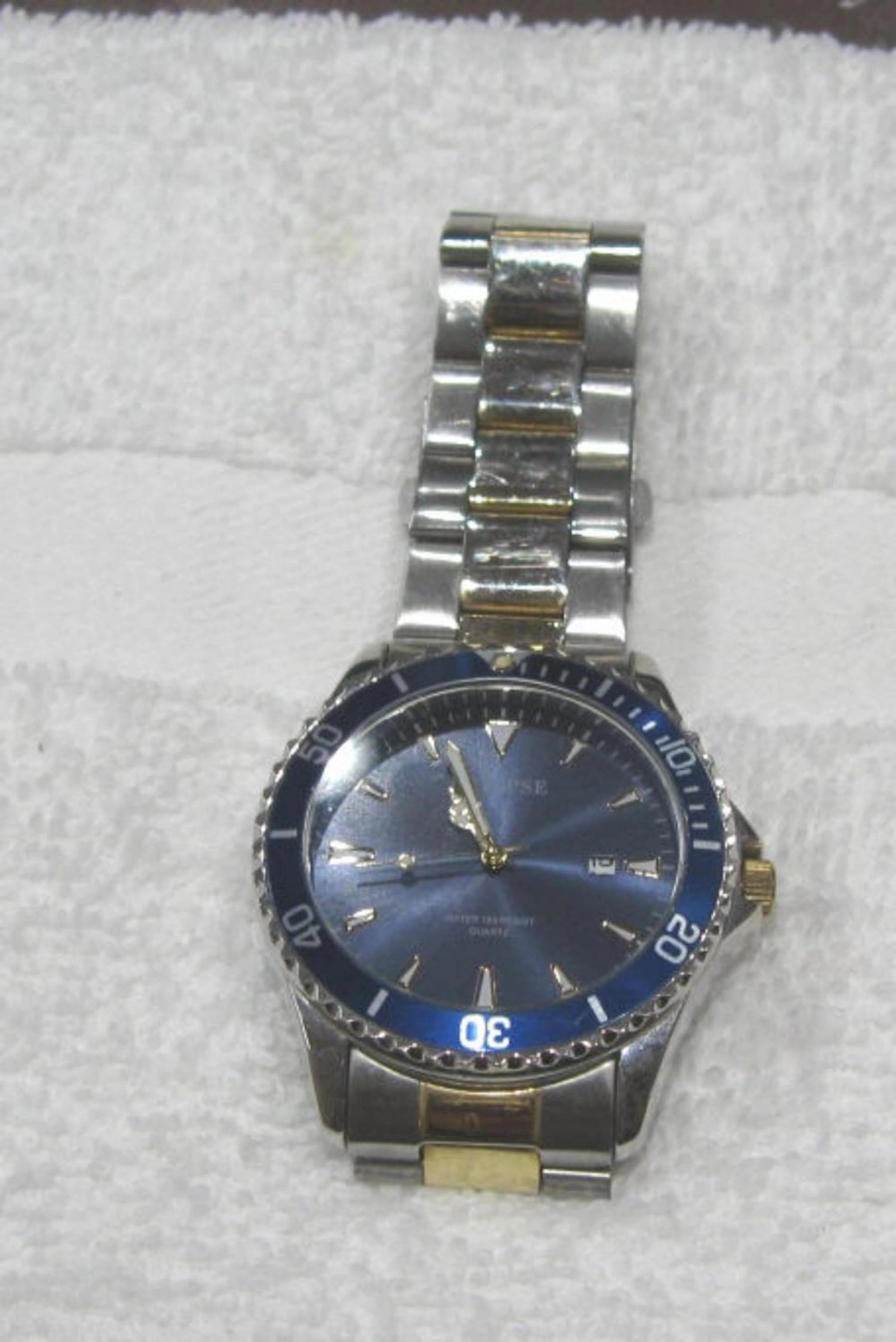 Eclipse Men's Two-Tone Blue Calendar Watch