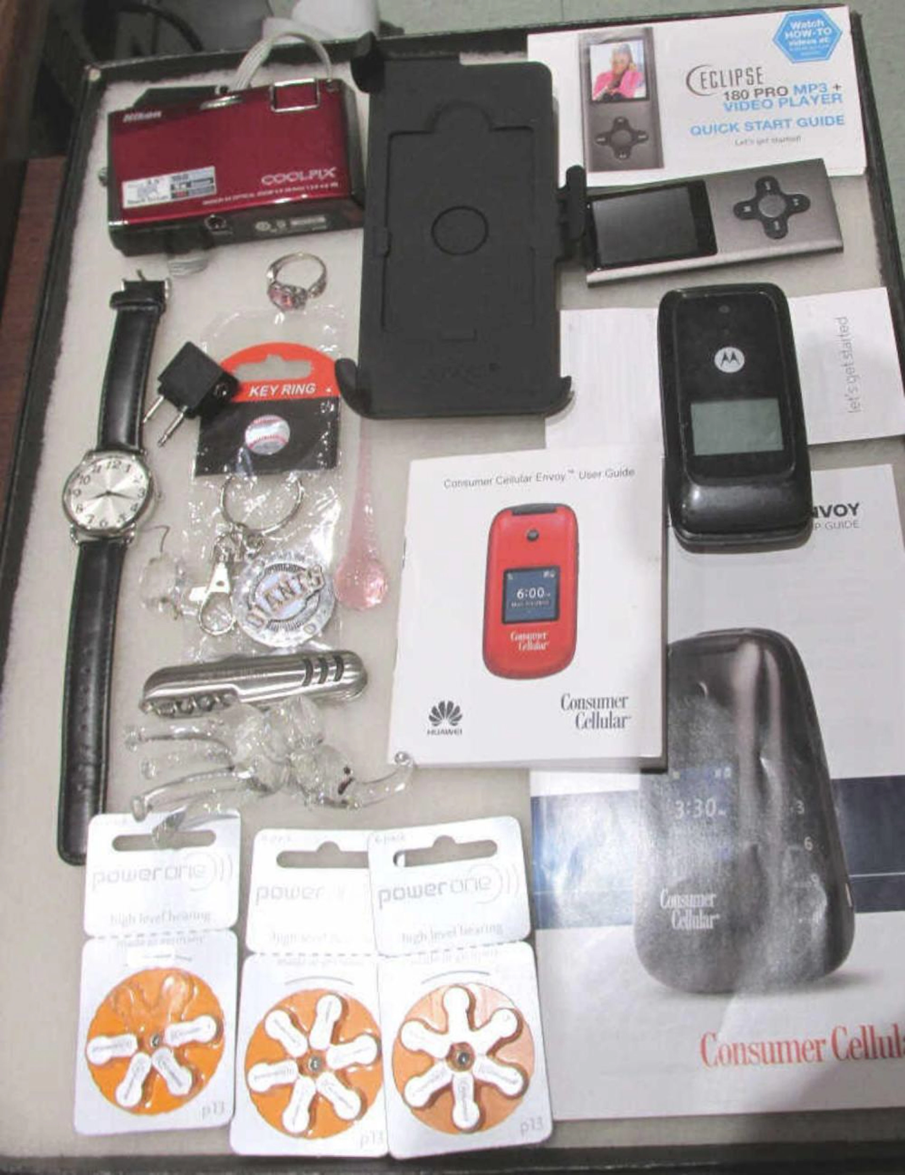 Tray Of Misc. Police Seized Items