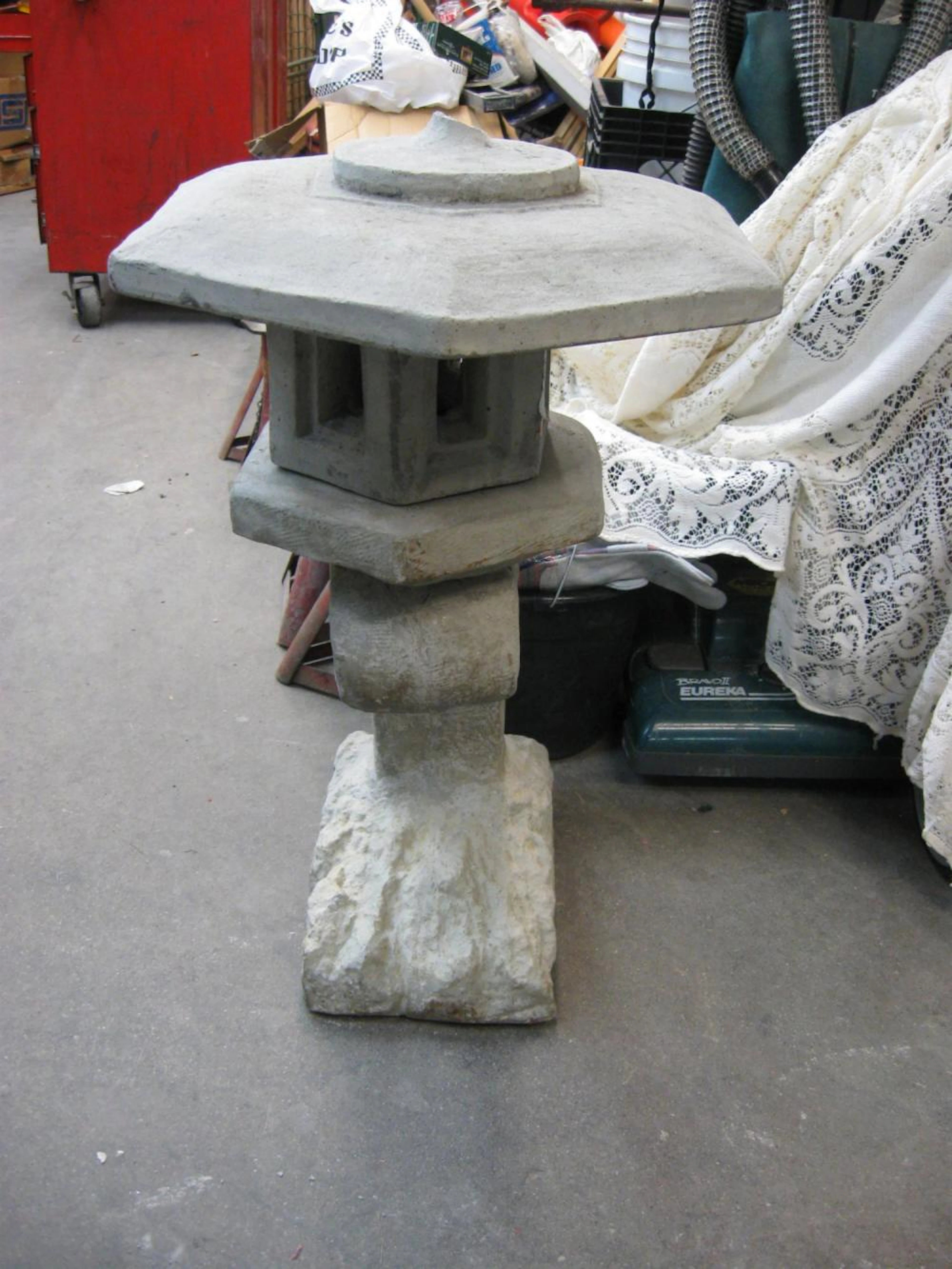 Asian Pogoda Concrete Yard Art 28" tall