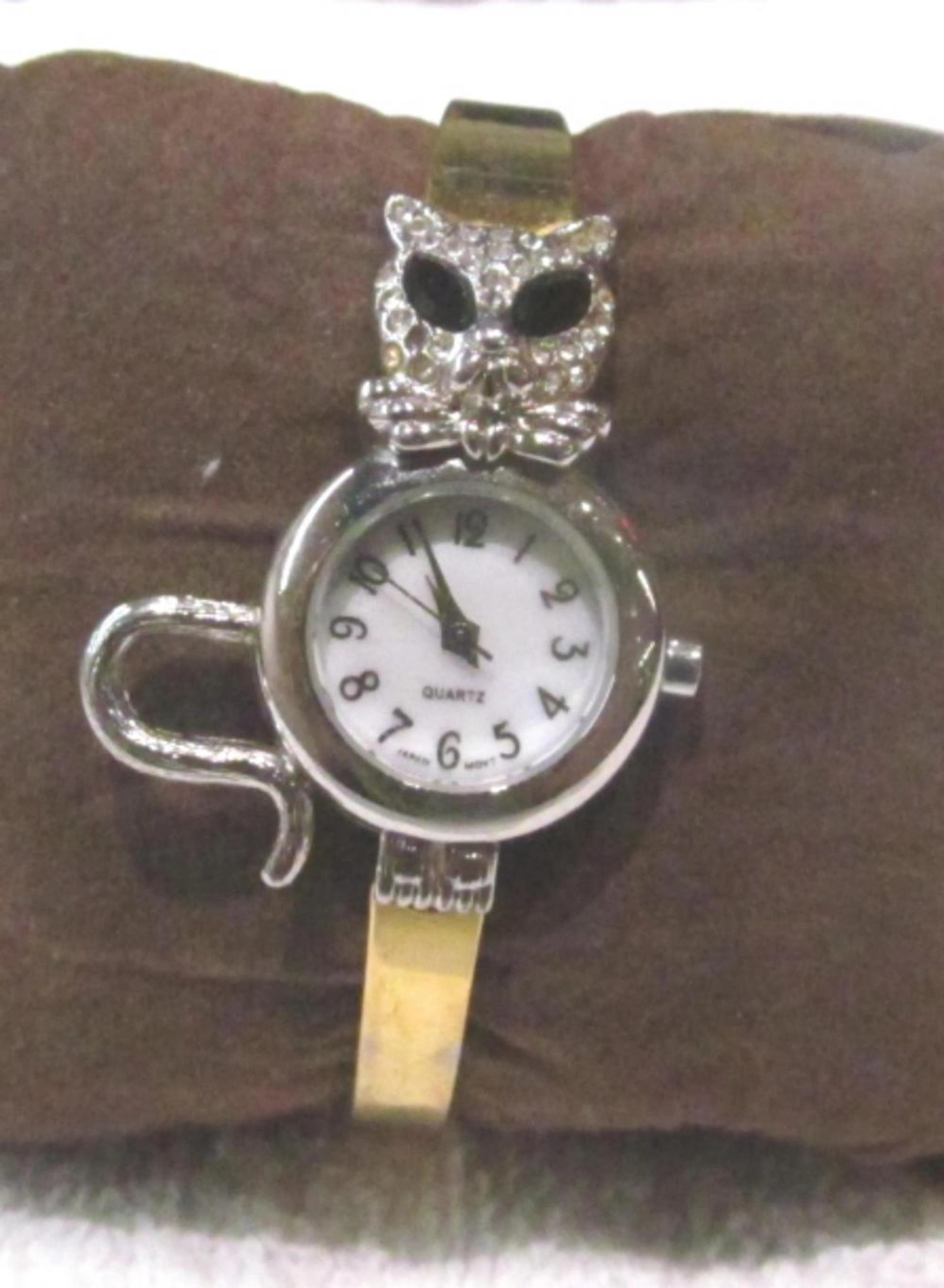 2- Tone Avon Cat Bangle Quartz Watch