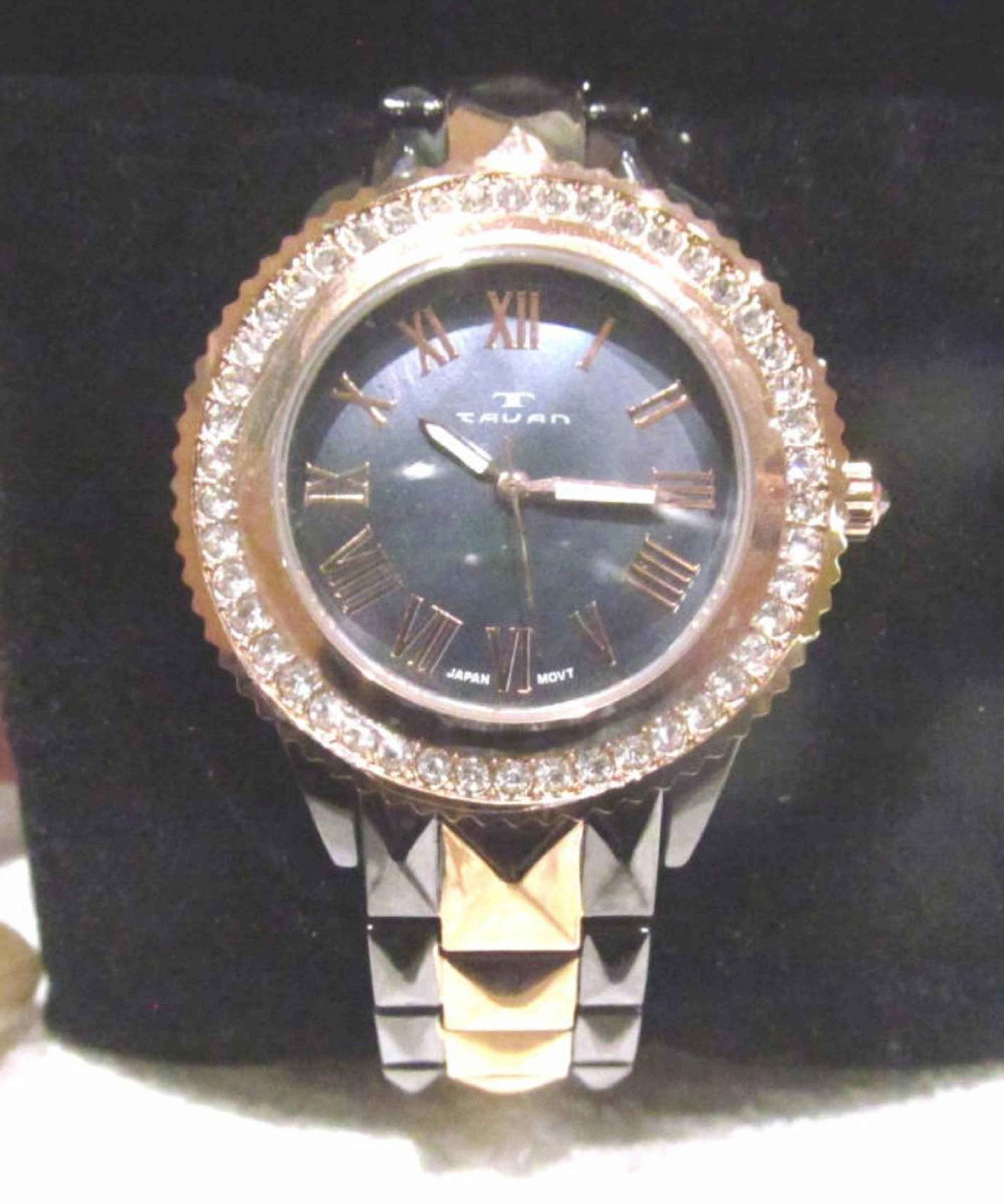 Tavan Designer Crystal Studded Bezel Watch