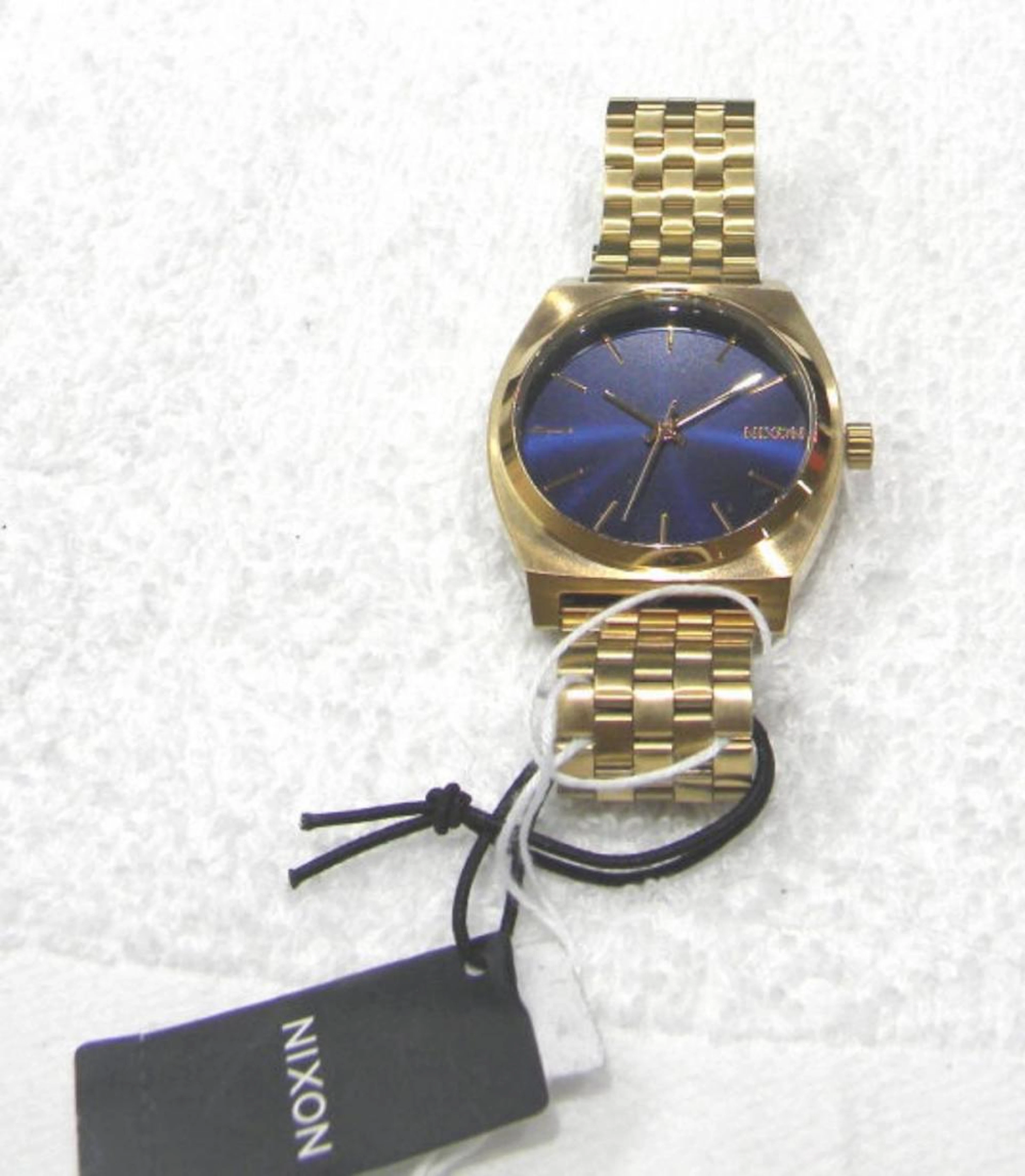 Gold Tone Nixon Men's Watch New Blue Face