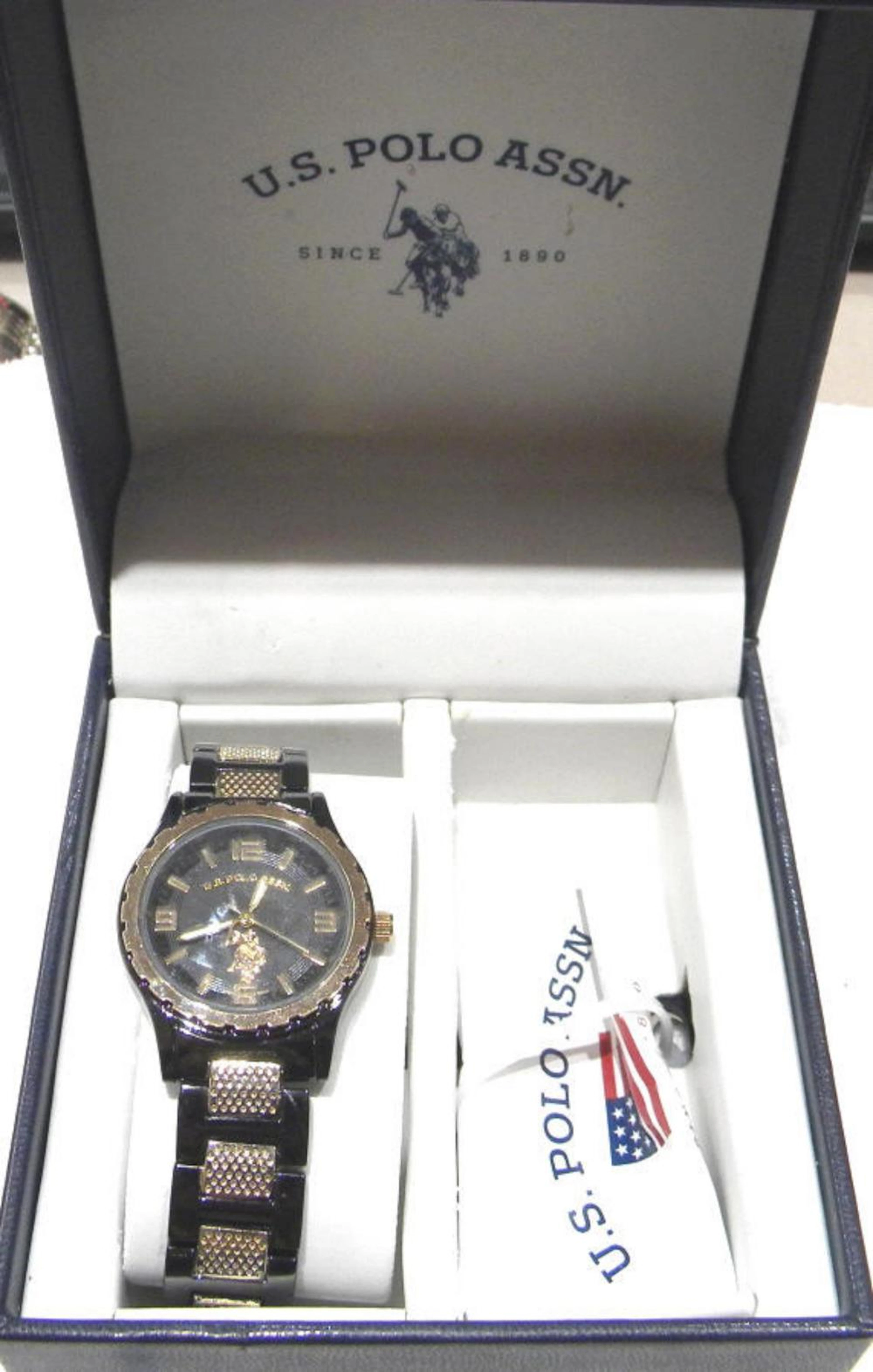 Black & Gold Tone US Polo Ladies Watch