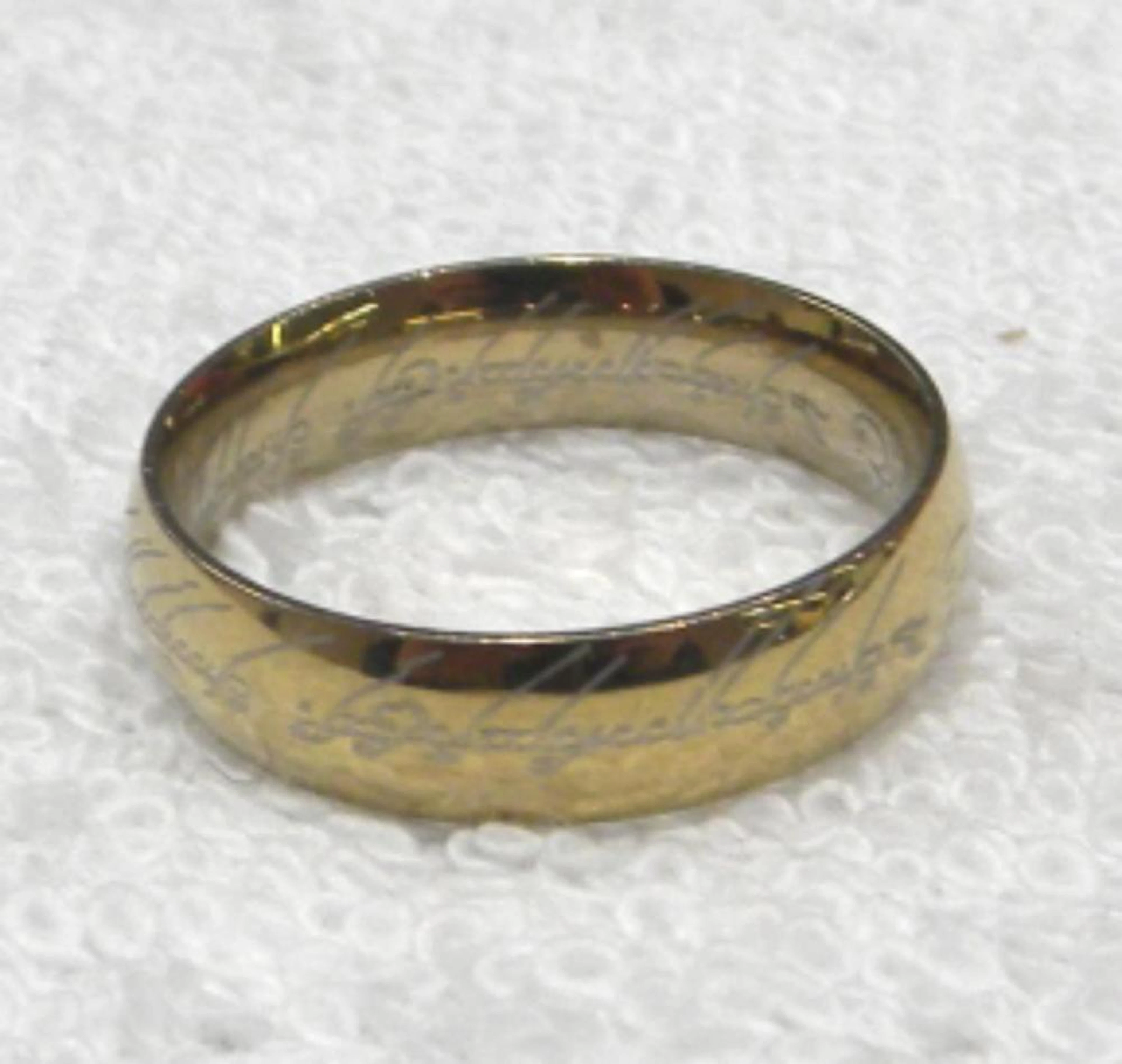 Lord Of The Rings Gold Plated Tungsten Ring Sz11.5