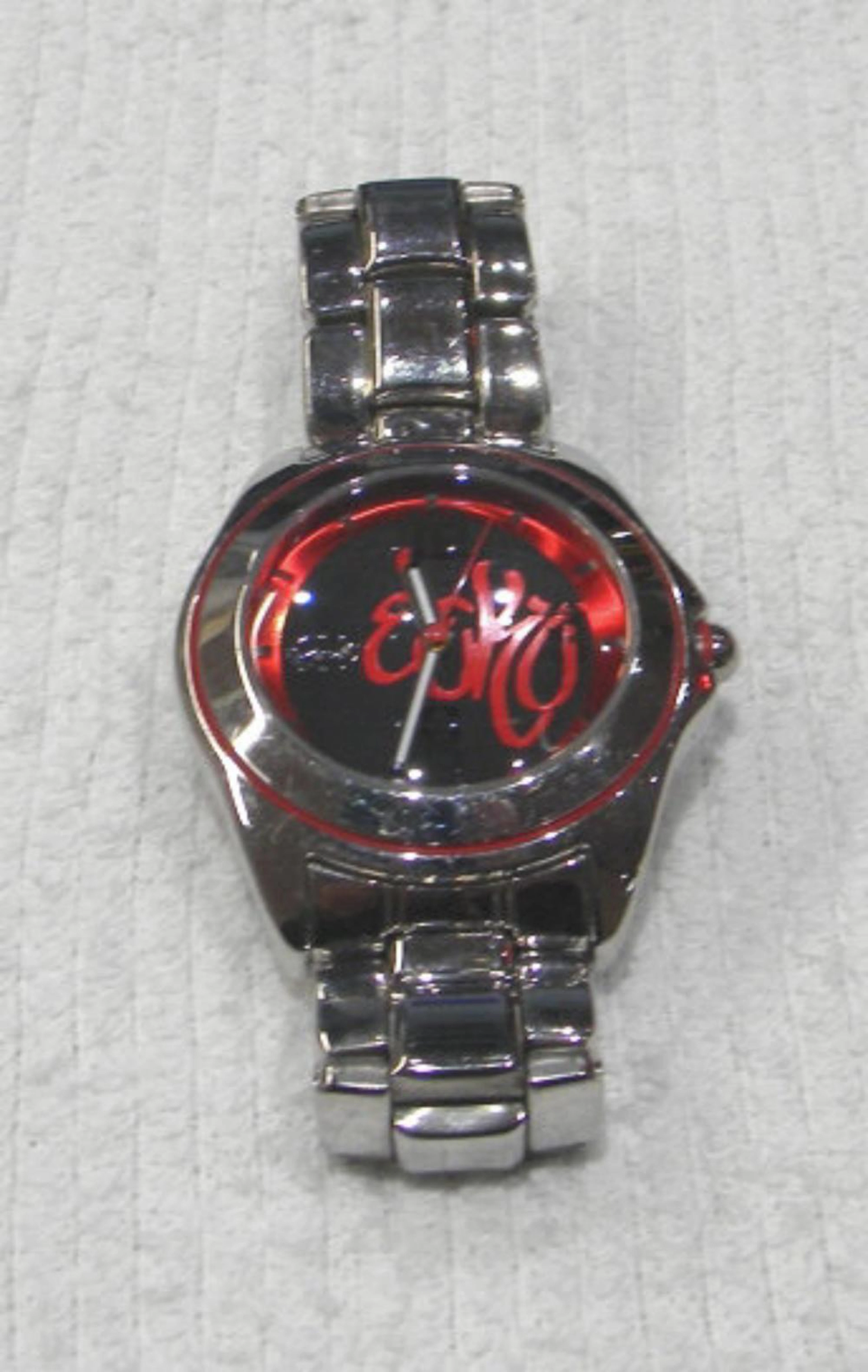 Marc Ecko Black & Red Stainless Steel Watch