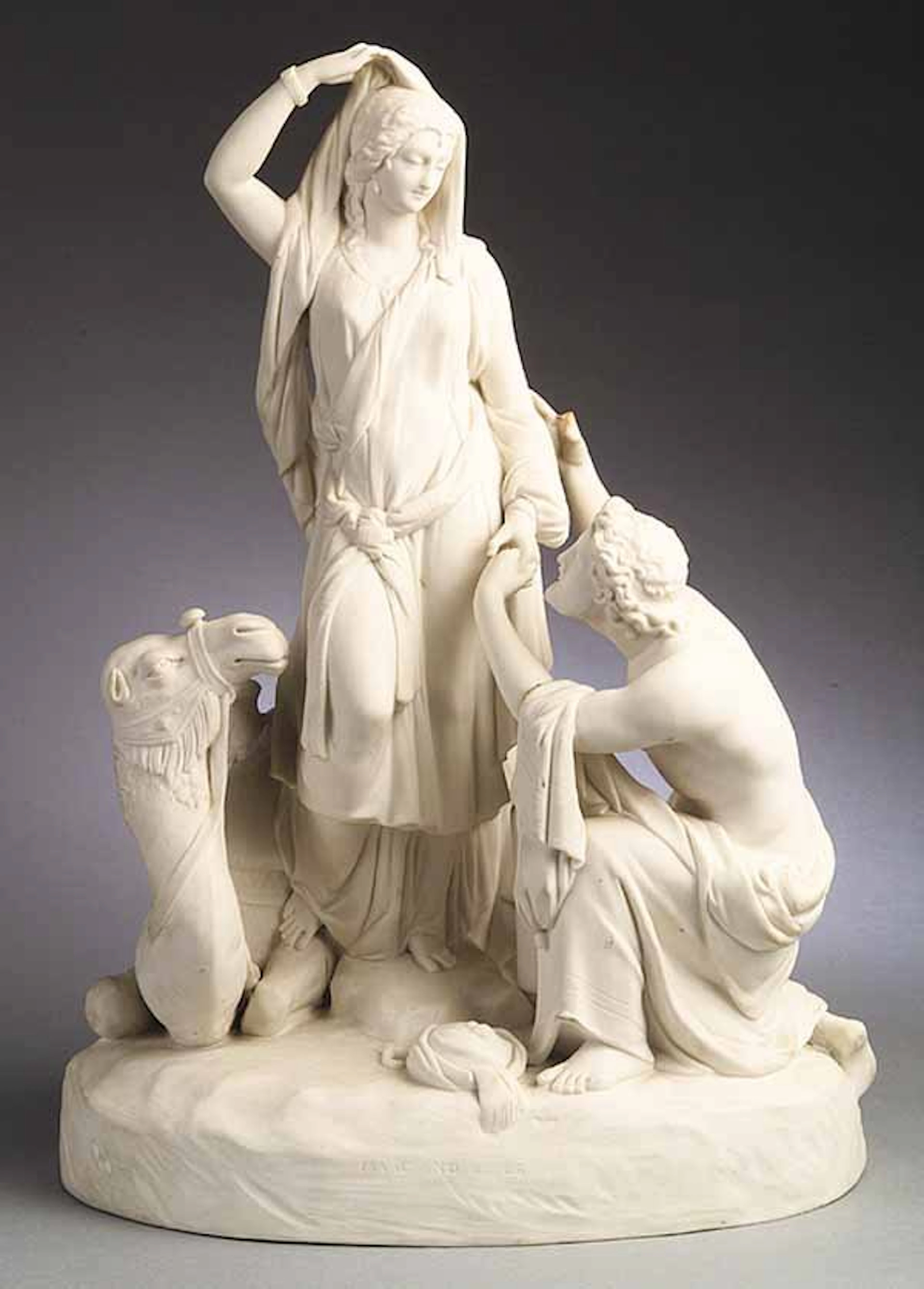 0222: Wedgwood Parian Porcelain Figural Group, signed b