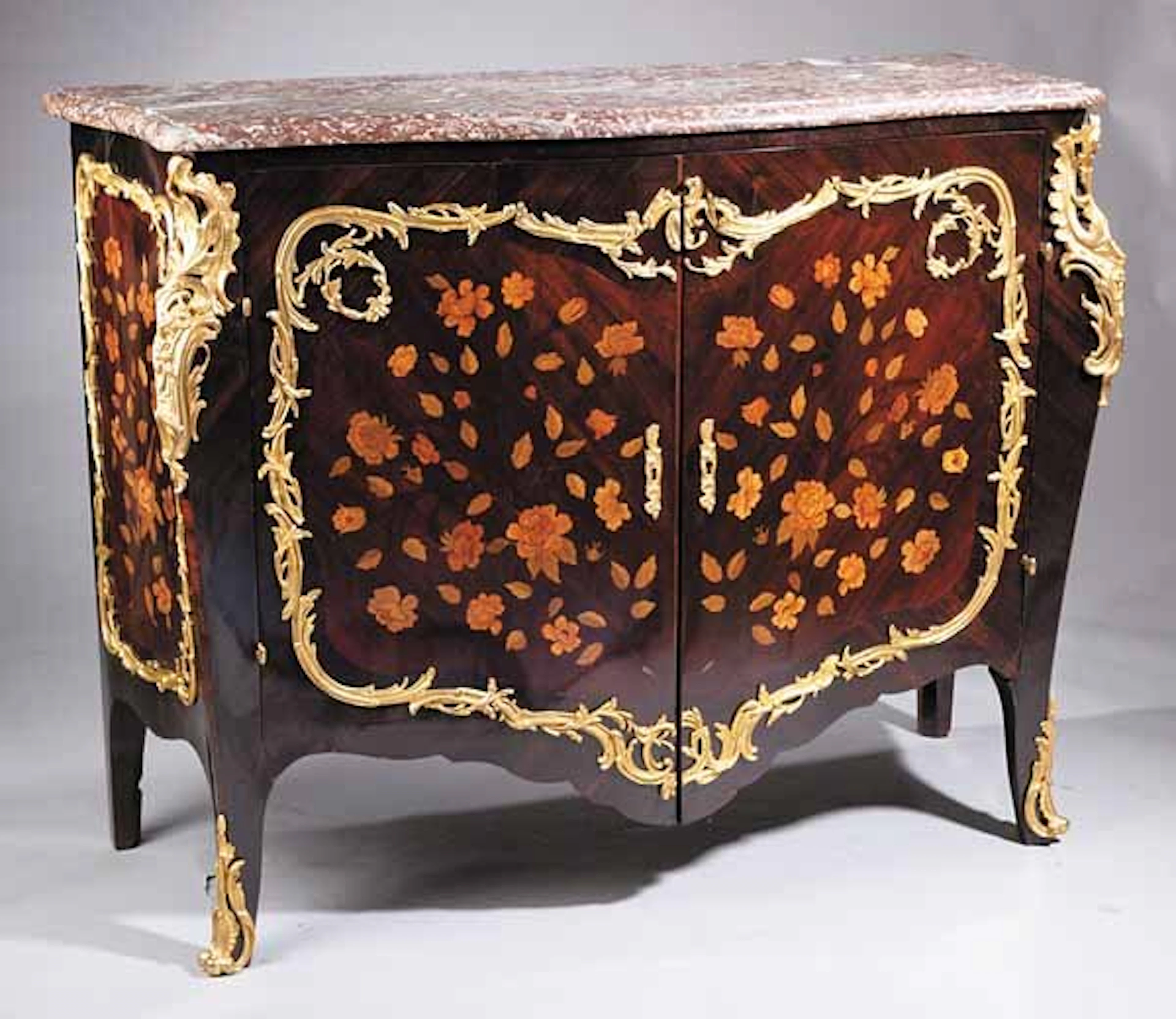 0508: Antique Louis XV-Style Ormolu-Mounted Mahogany