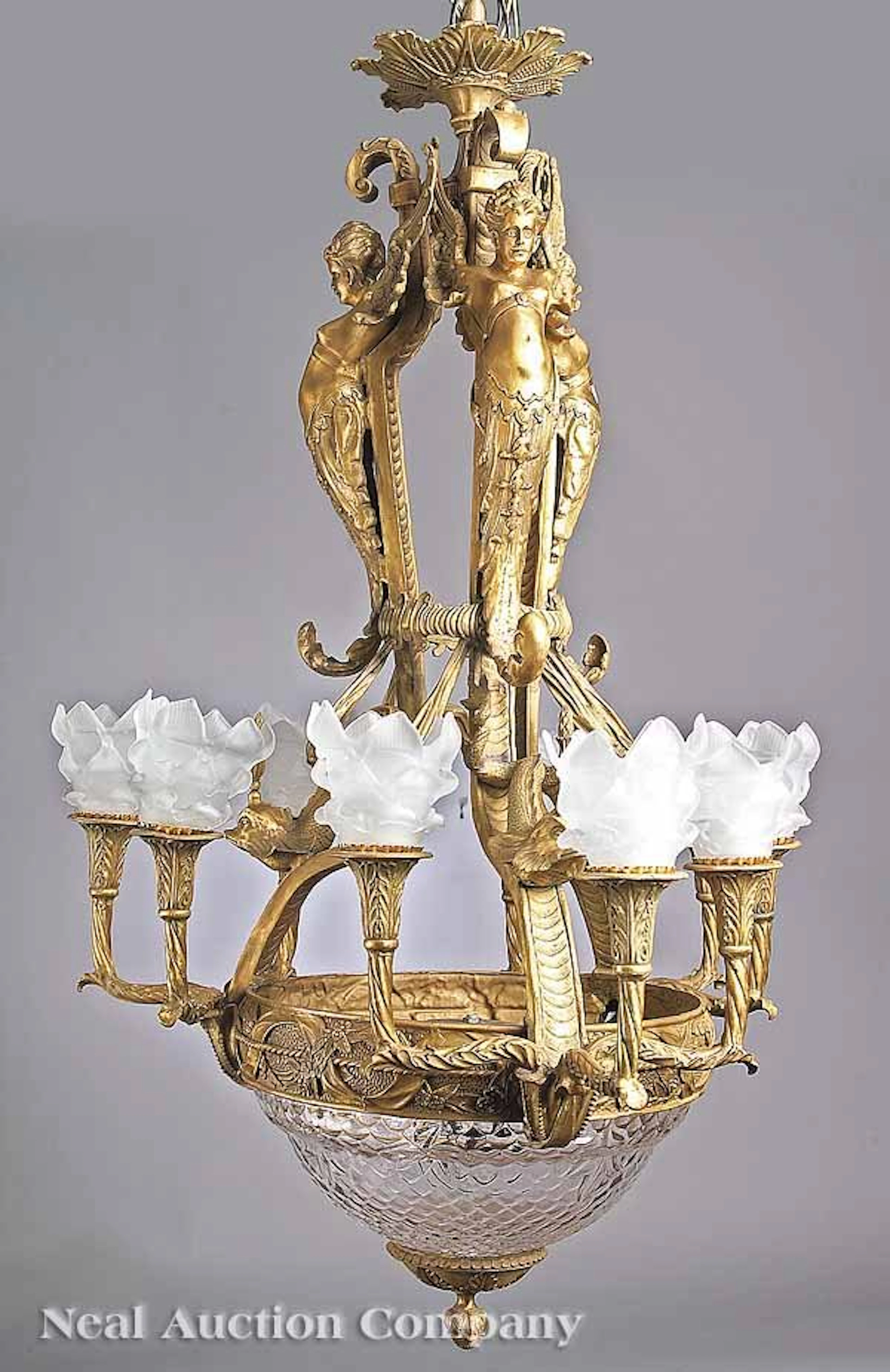 0714: Art Nouveau-Style Nine-Light Chandelier