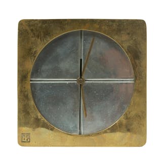 David Marshall Brass and Aluminum Table Clock