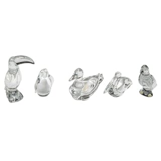 Five Baccarat Crystal Bird Figures