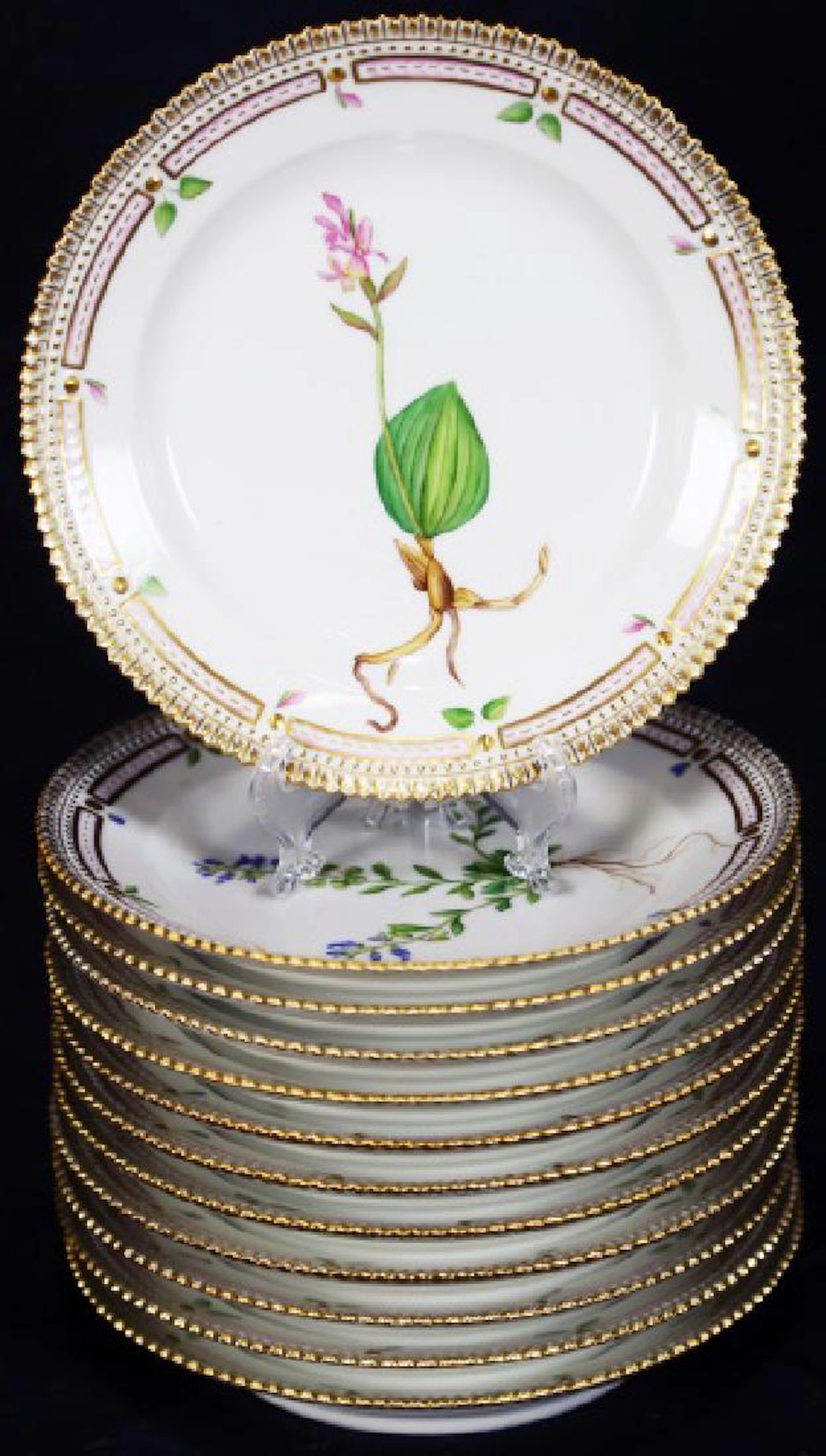 12 "flora danica" by royal copenhagen salad plates