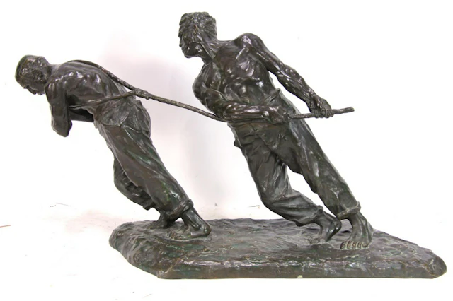 V. demanet bronze workers "a la rescousse" bronze