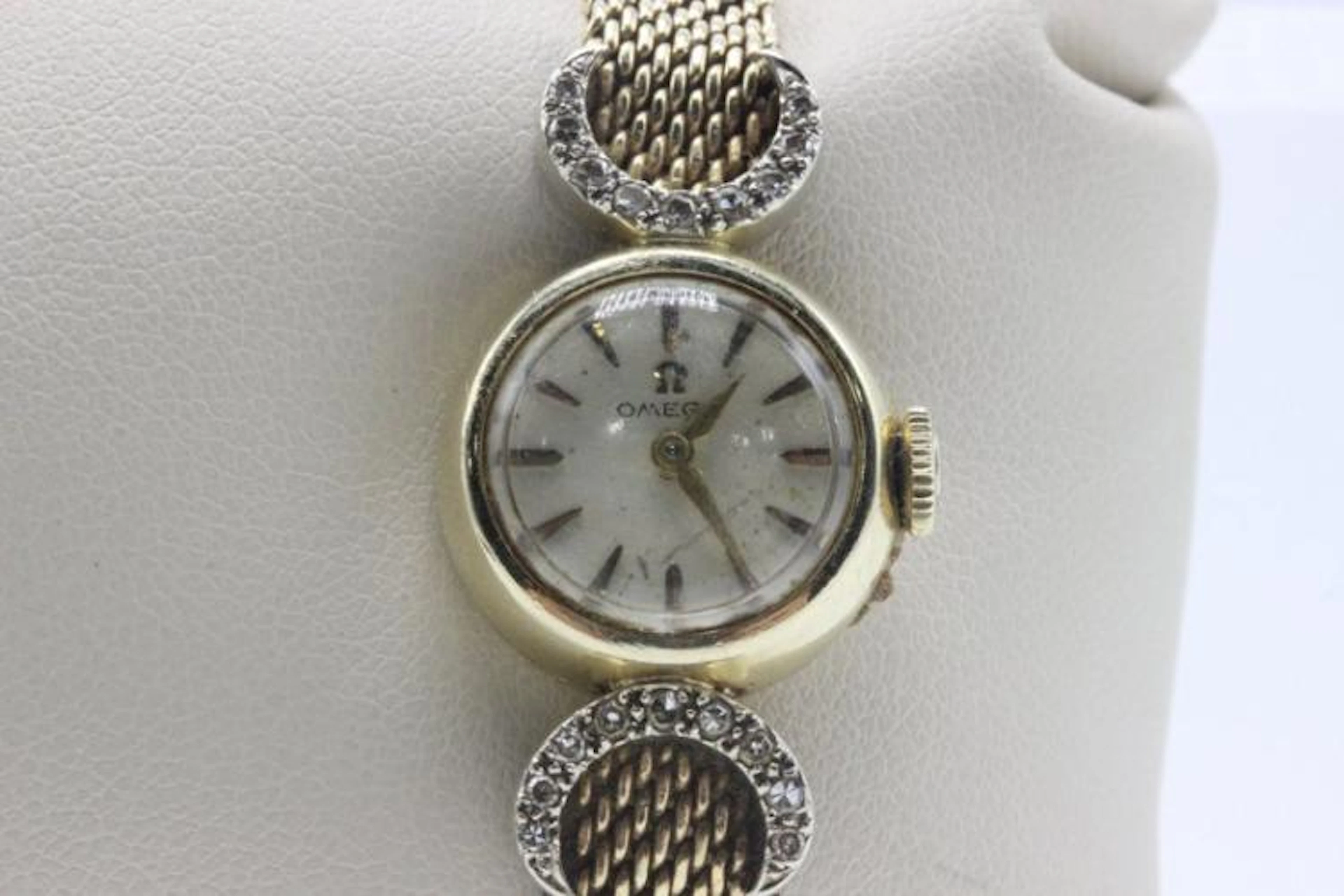 Vintage 14Kt YG Omega Diamond Ladies Watch