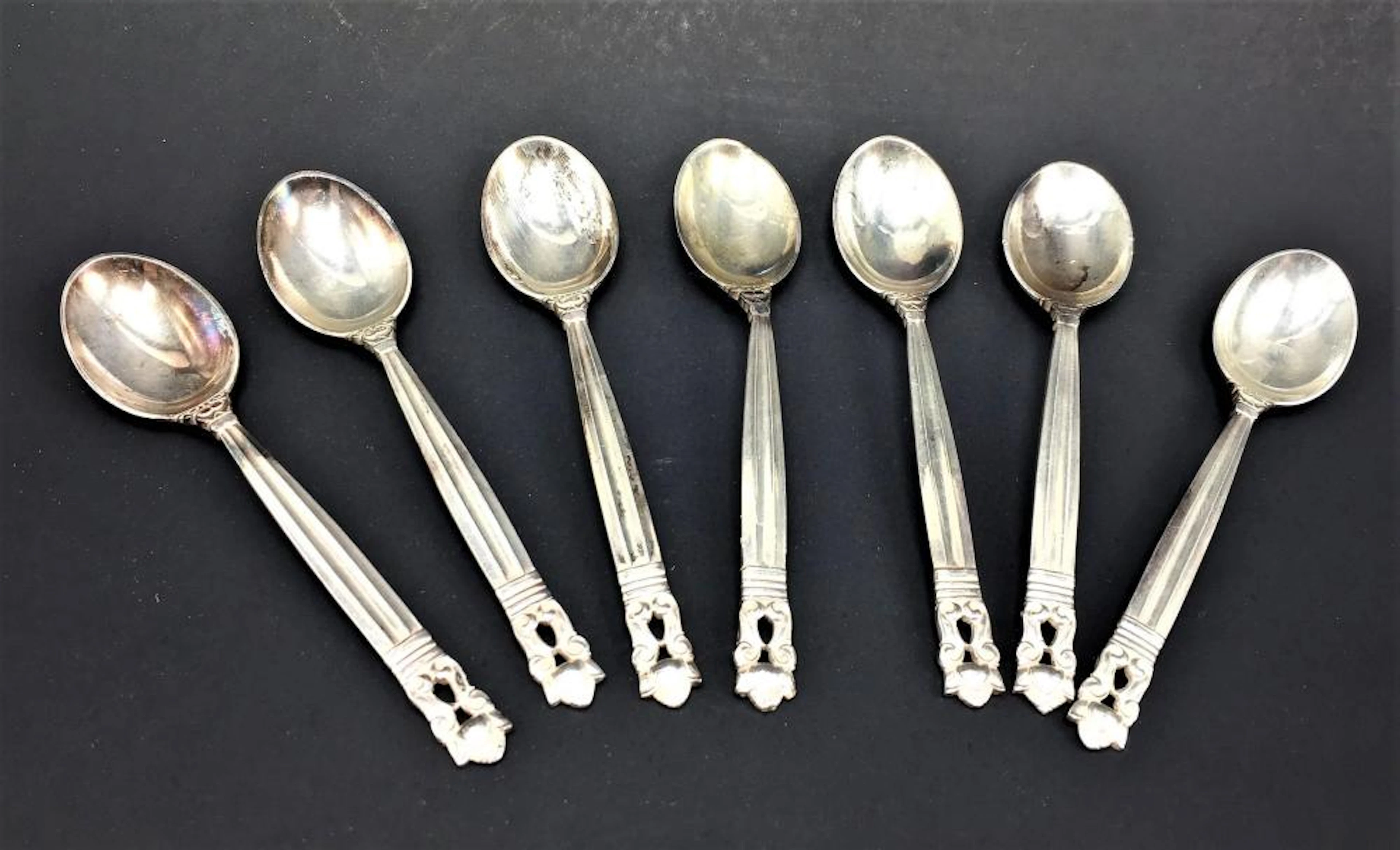 7 pcs George Jensen Denmark Sterling Silver Demitasse