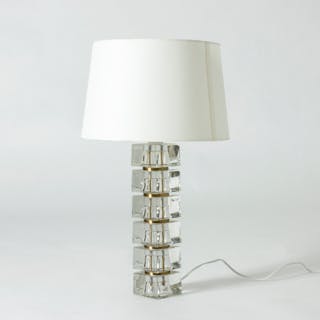 Swedish 1960s crystal glass table lamp