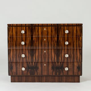 Functionalist zebrano chest of drawers